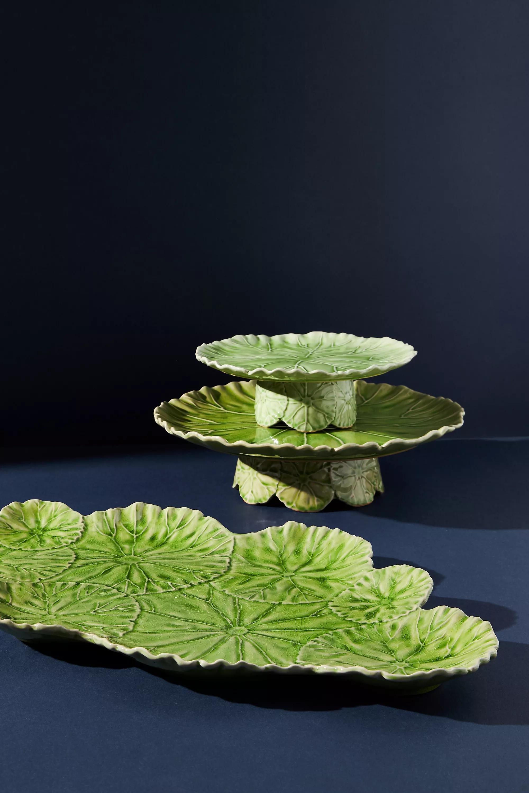 Large Lilypad Cake Stand, Green, A501_0098, large image number 2