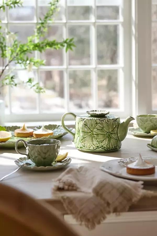 Lilypad Teacup & Saucer Set, Guacamole, A501_0098, large image number 1