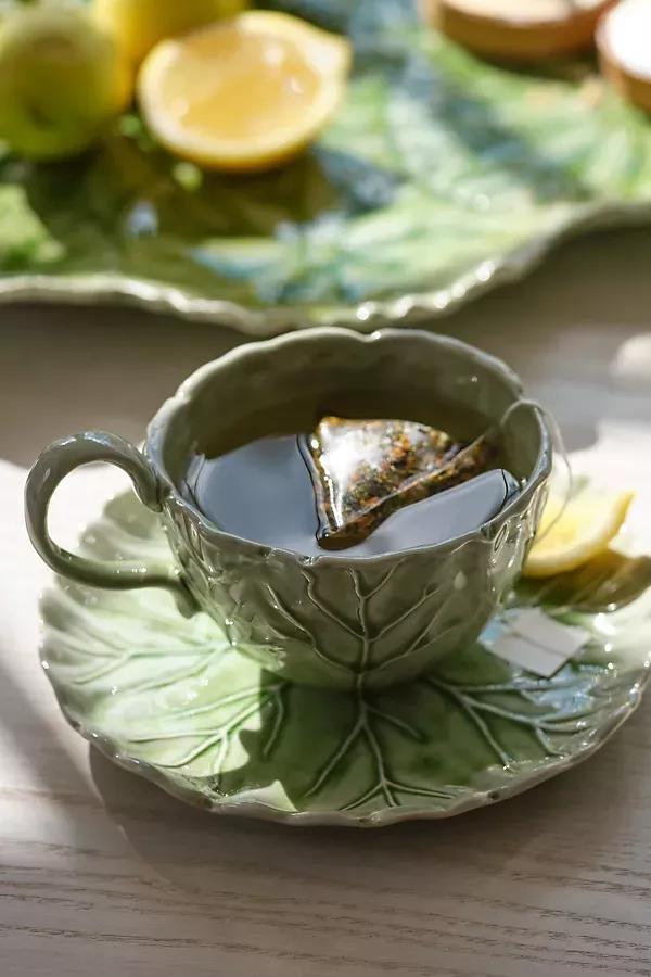 Lilypad Teacup & Saucer Set, Guacamole, A501_0098, large image number 3