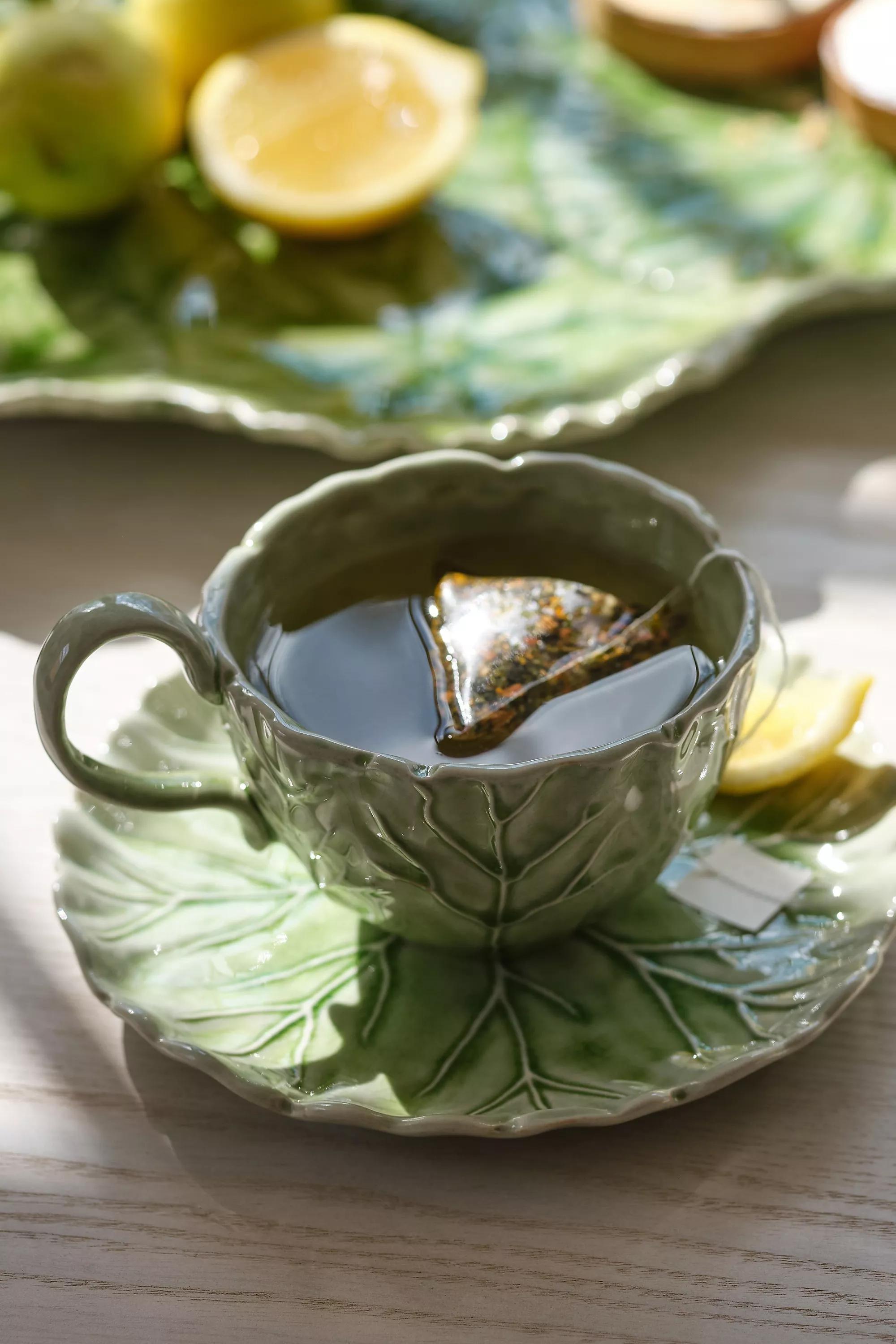 Lilypad Teacup & Saucer Set, Guacamole, A501_0098, large image number 9