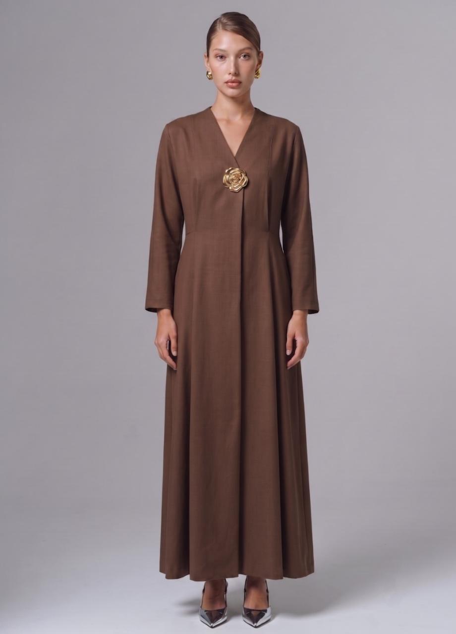 Cotton Dress, Brown, , large image number 0