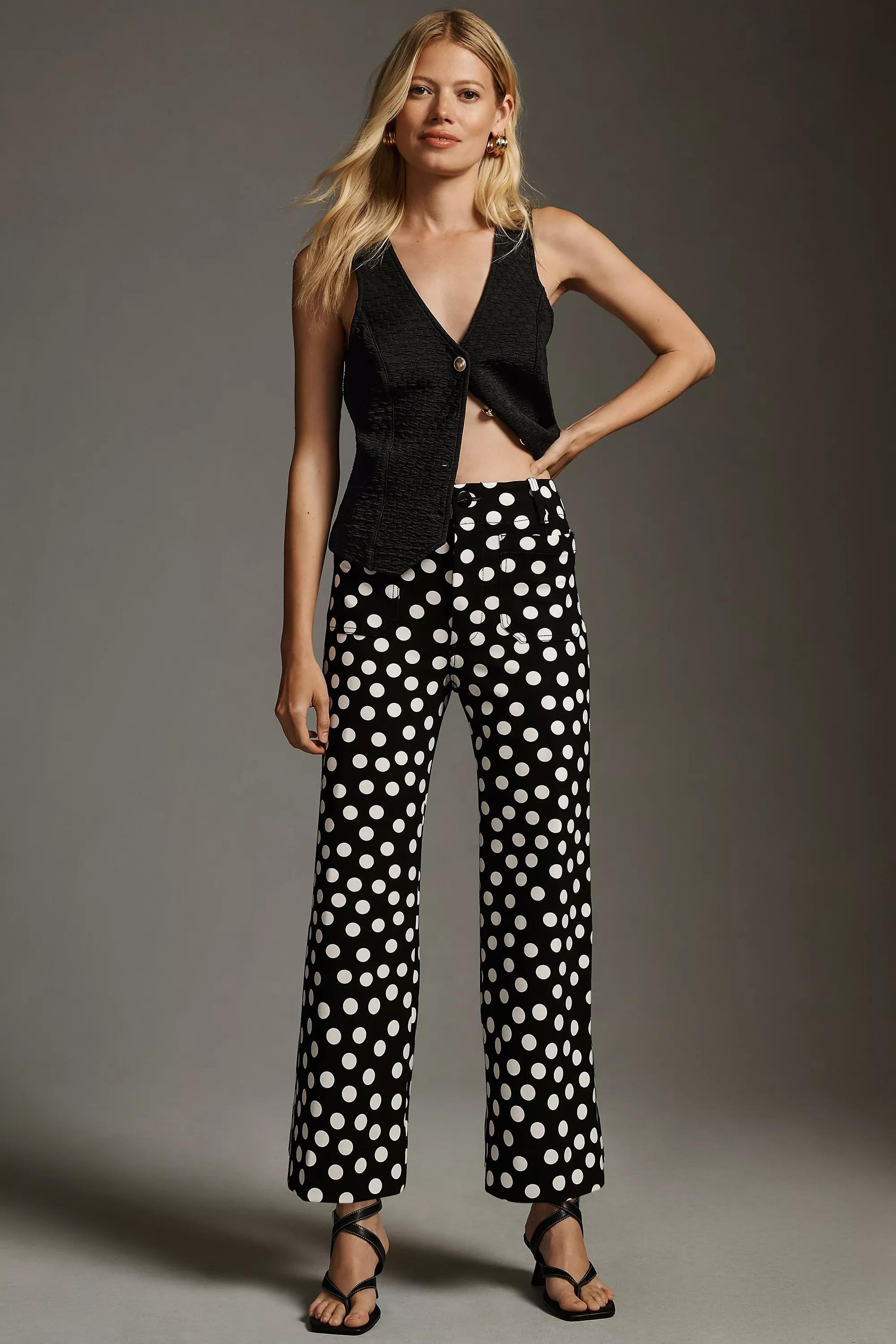 The Colette Cropped Wide-Leg Ponte Pants by Maeve