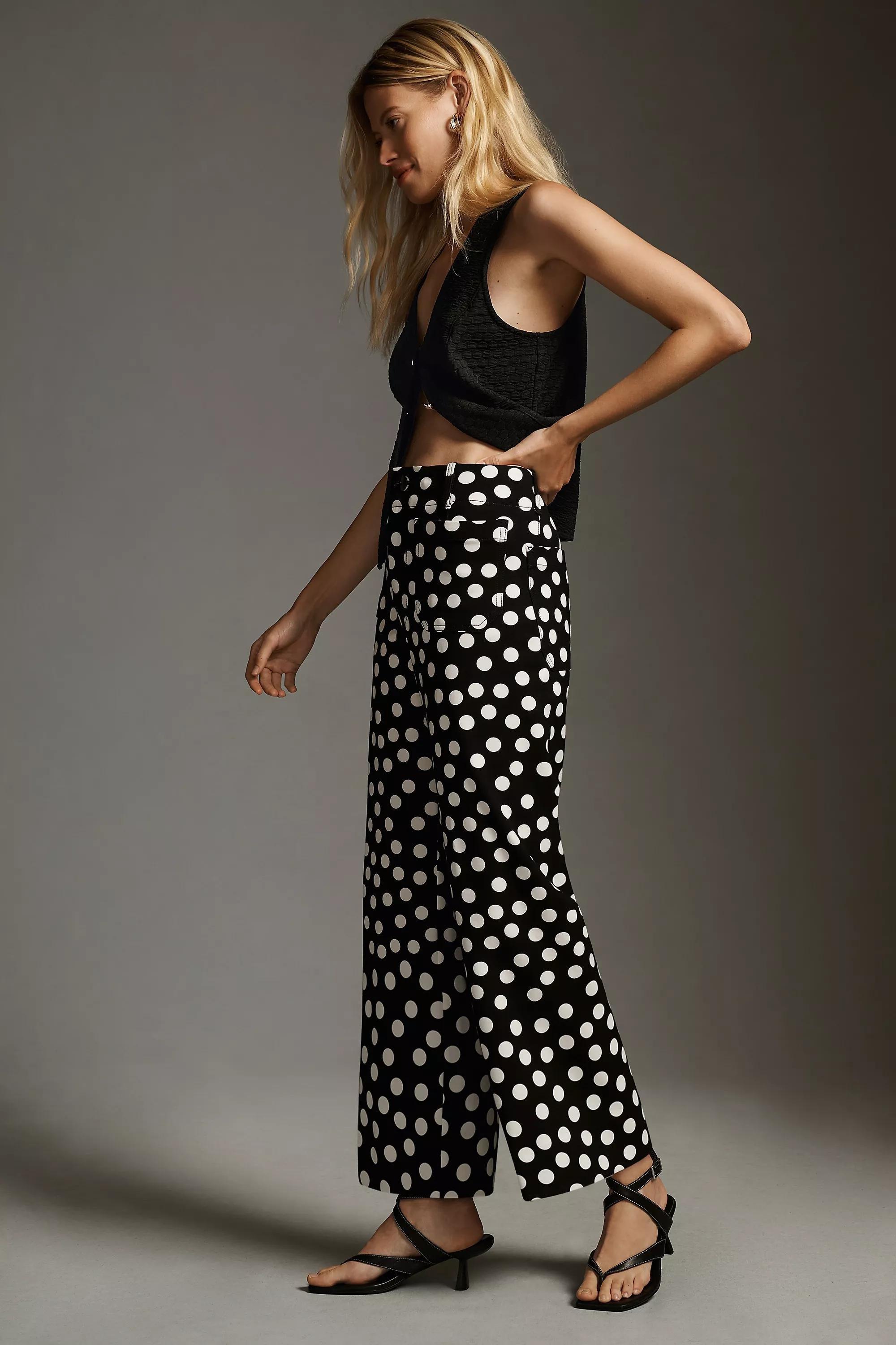 Maeve The Colette Cropped Wide-Leg Ponte Pants By Maeve, Black, , large image number 4