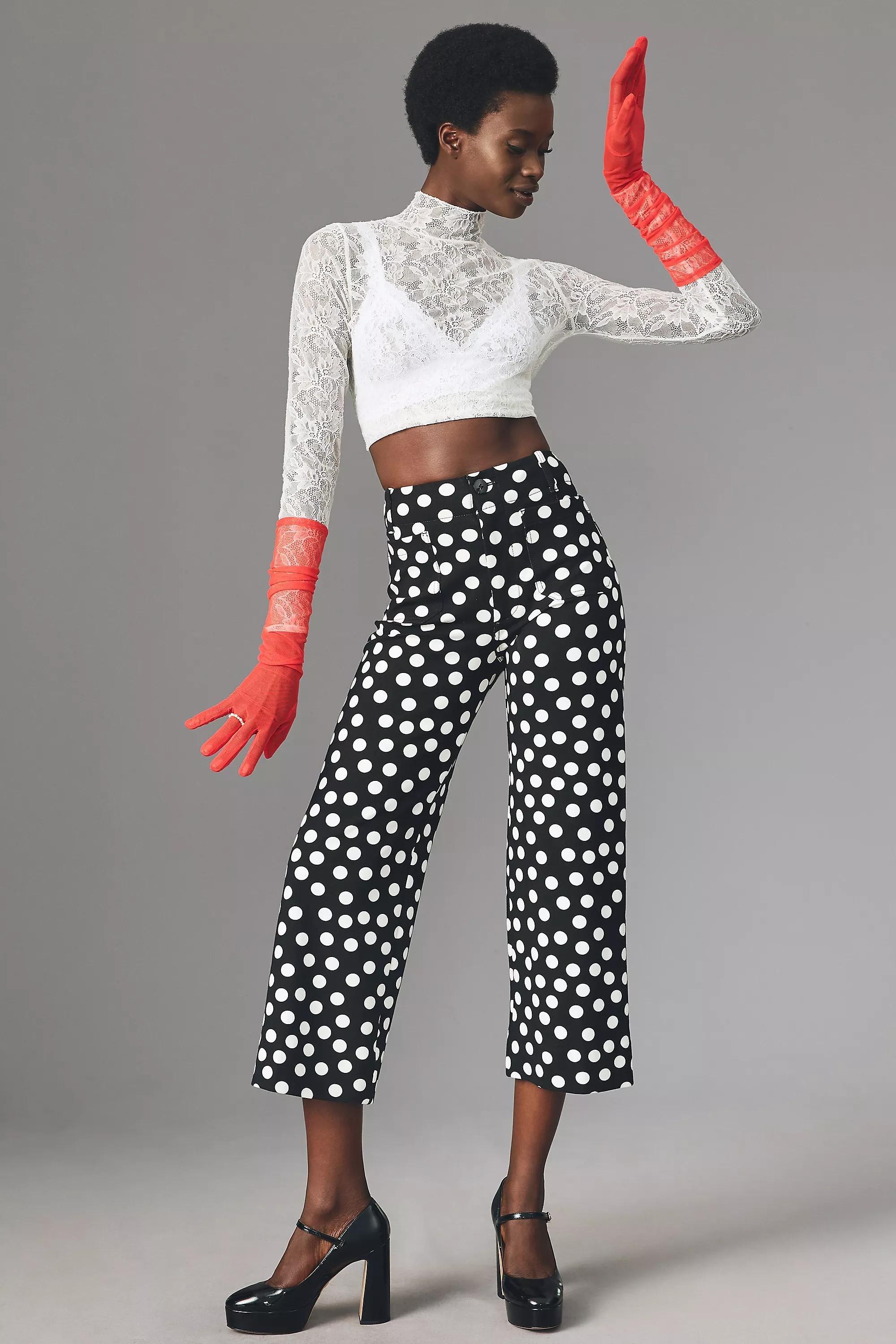 Maeve The Colette Cropped Wide-Leg Ponte Pants By Maeve, Black, , large image number 5