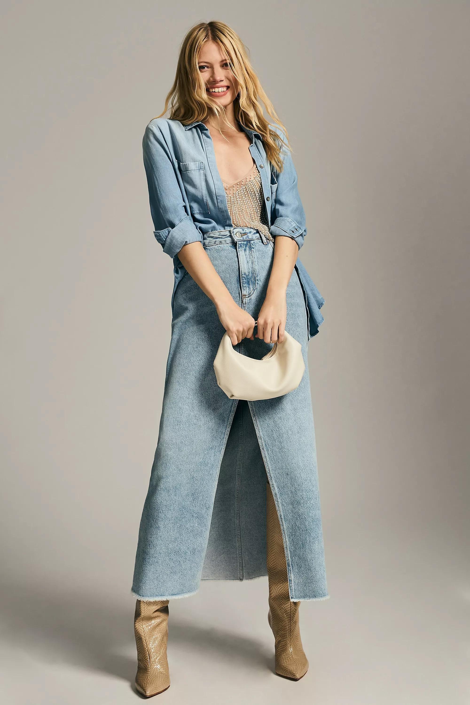 Cloth & Stone Chambray Button-Down Blouse Blue, A501_0040, large image number 2