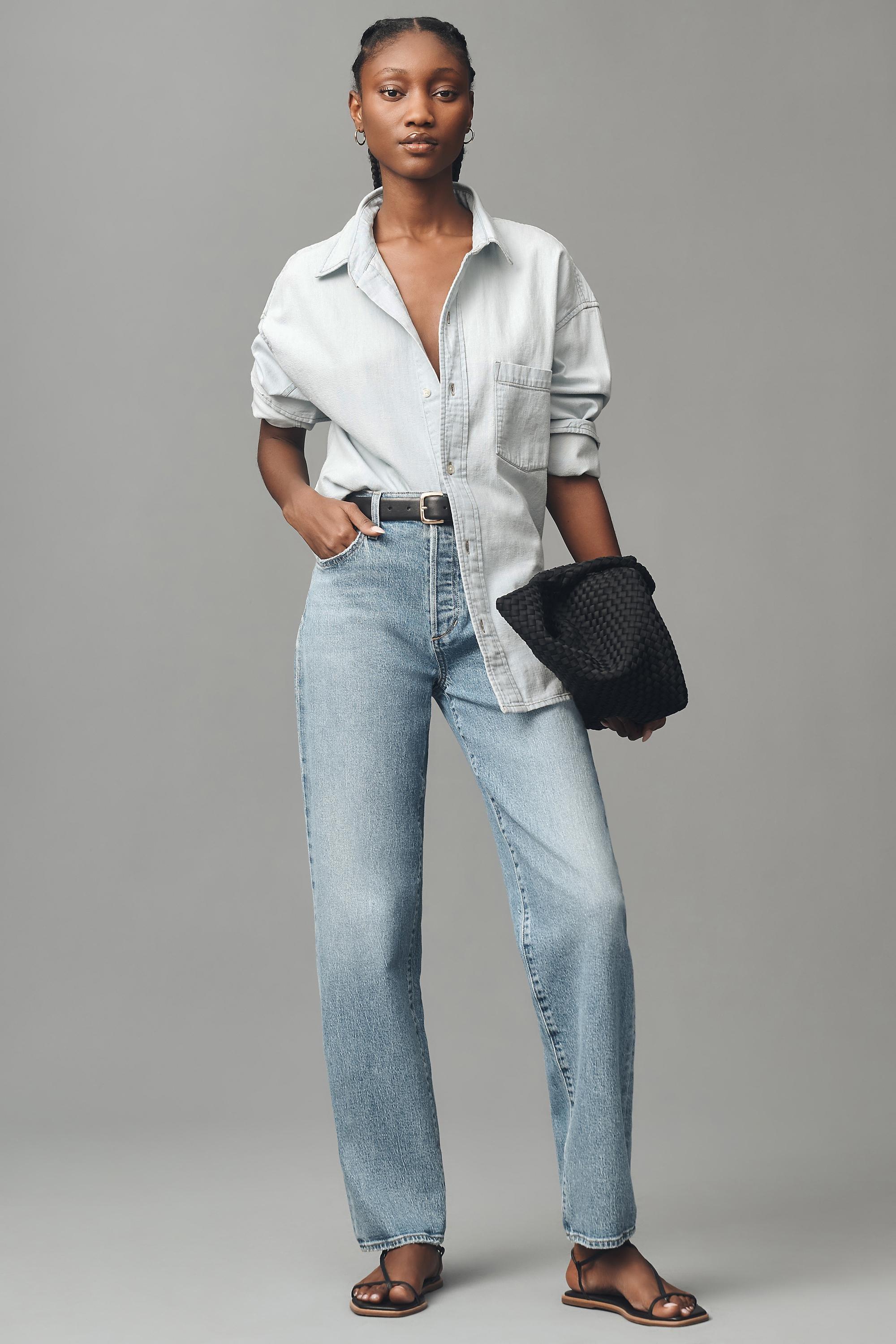 Cloth & Stone Chambray Button-Down Blouse Blue, A501_0040, large image number 5