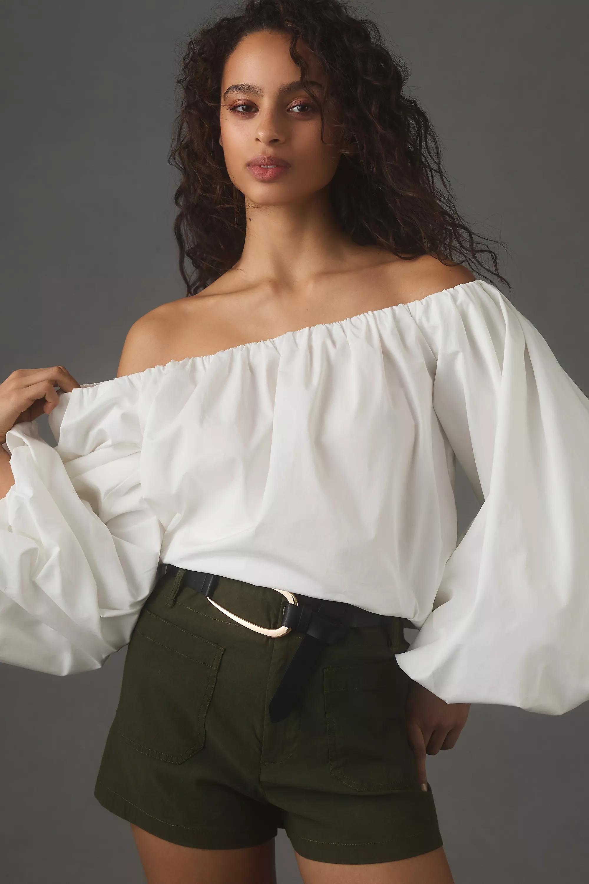 By Meave High Rise Shorts, Khaki, , large image number 0