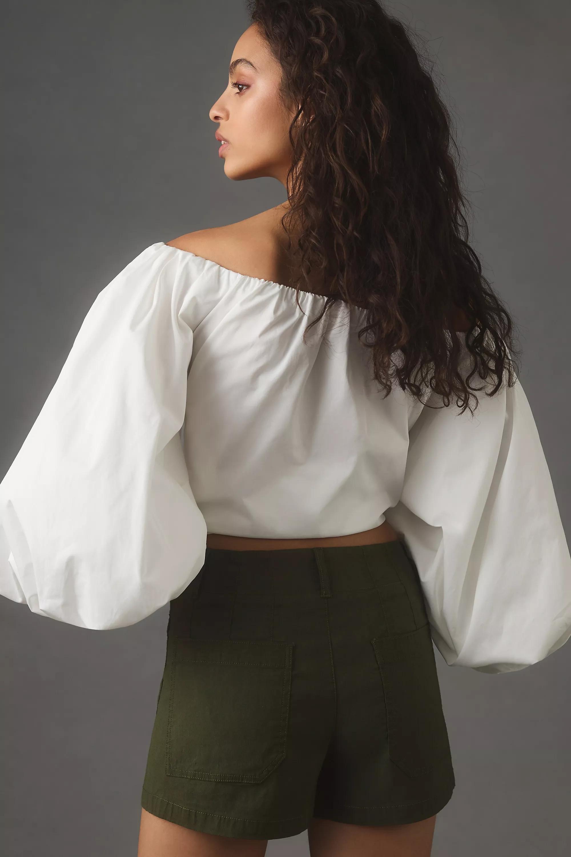 By Meave High Rise Shorts, Khaki, , large image number 2