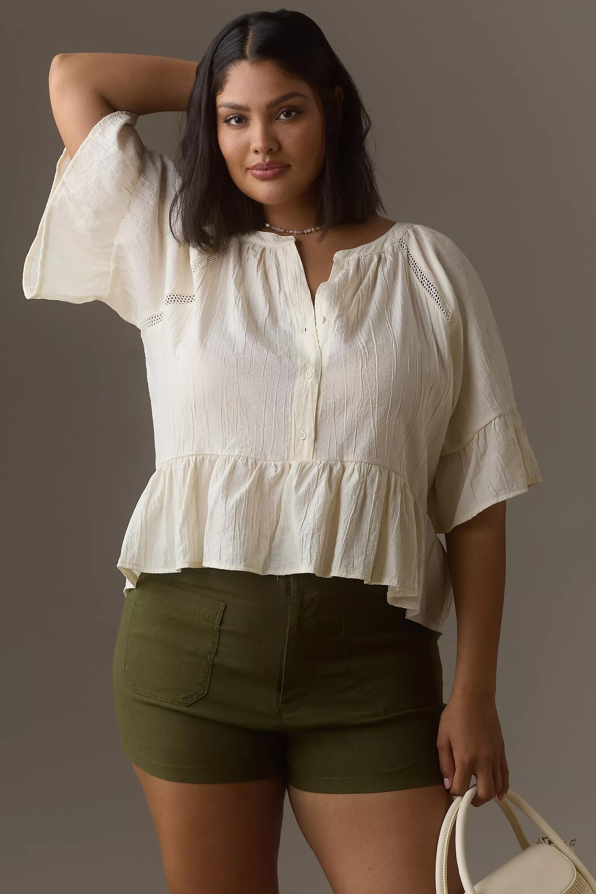 By Meave High Rise Shorts, Khaki, , large image number 4