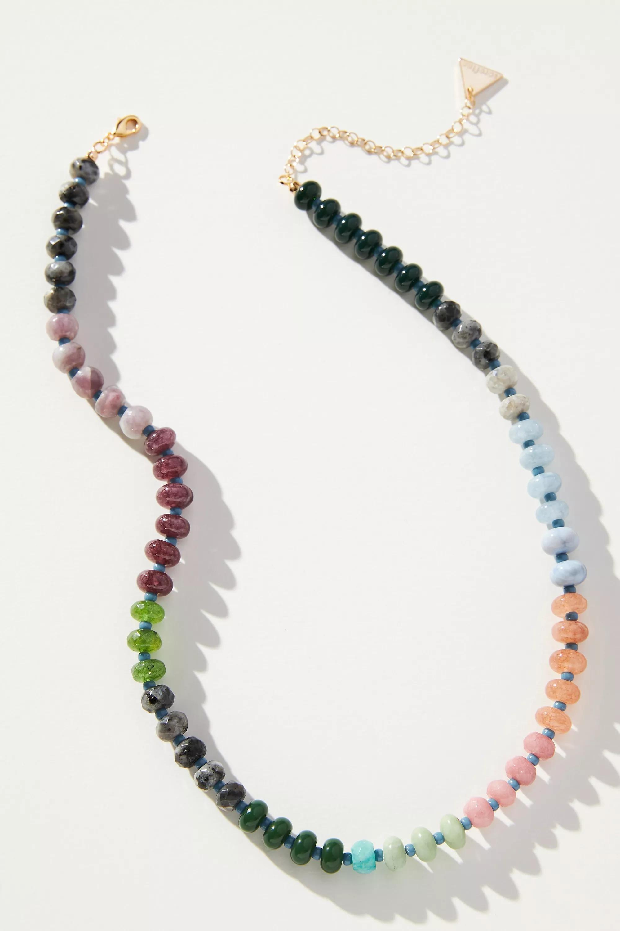 Rainbow Stone Necklace, Multicolour, , medium