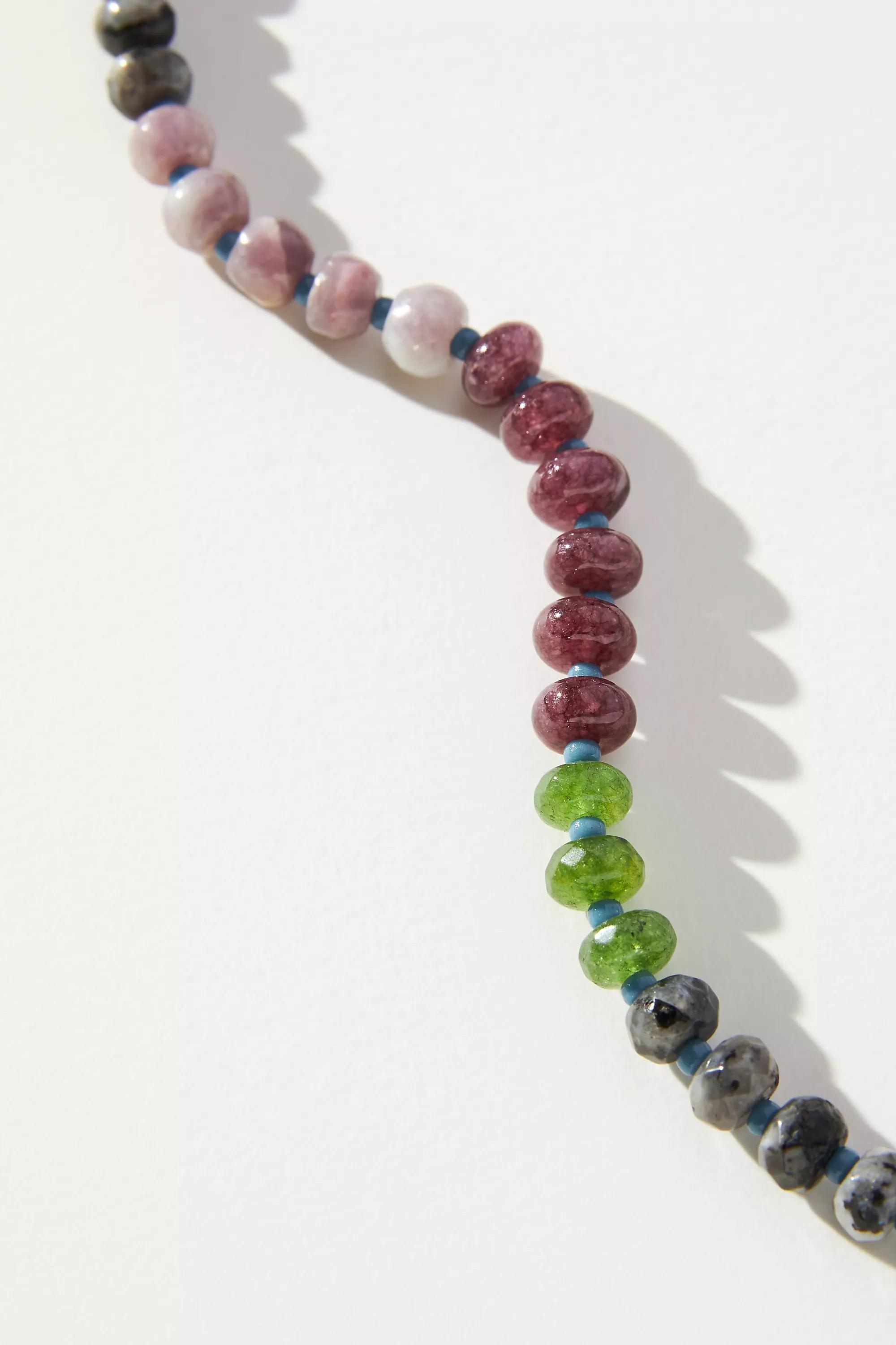 Rainbow Stone Necklace, Multicolour, A501_0044, large image number 1