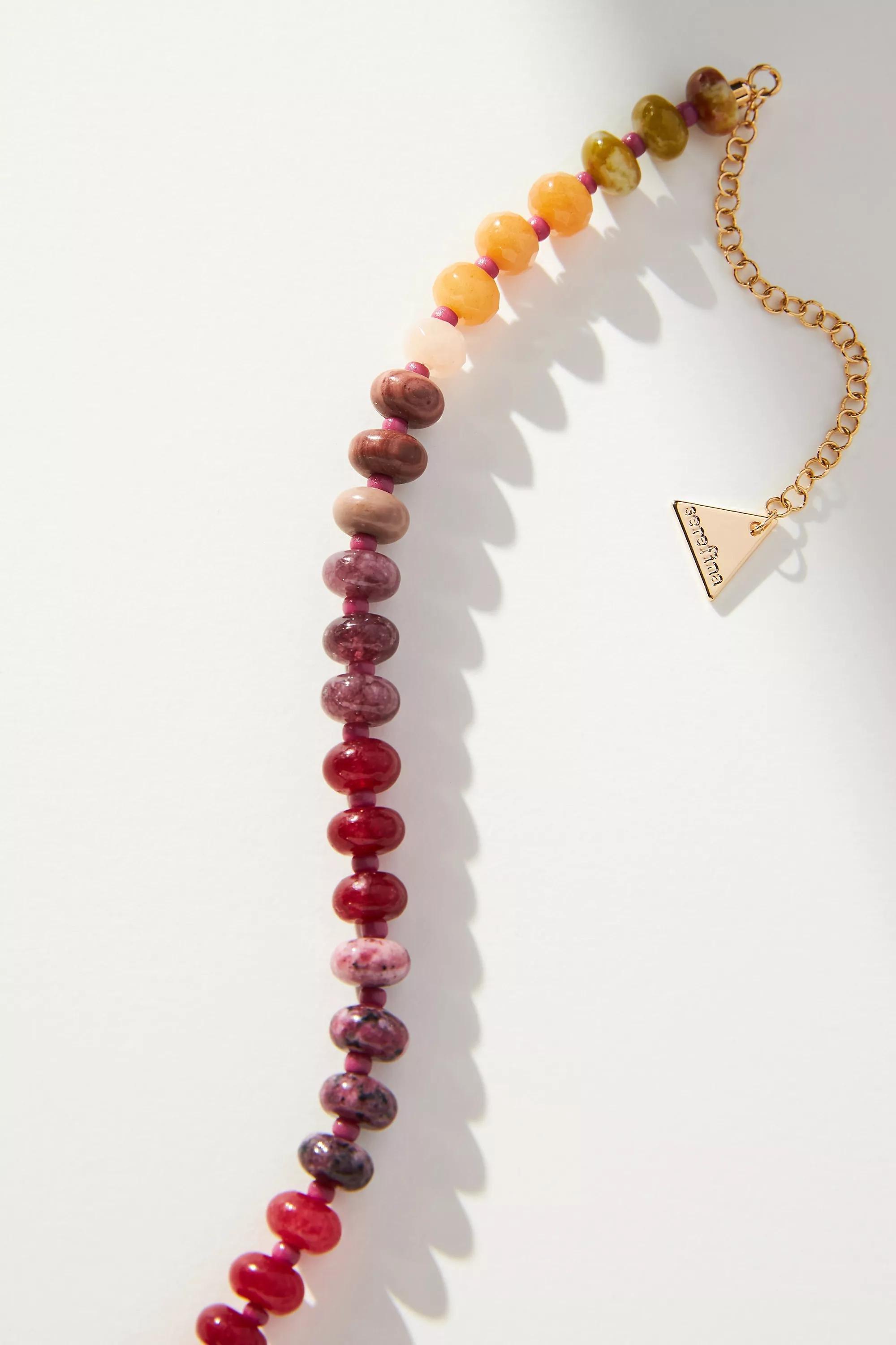 Rainbow Stone Necklace, Purple, A501_0052, large image number 1