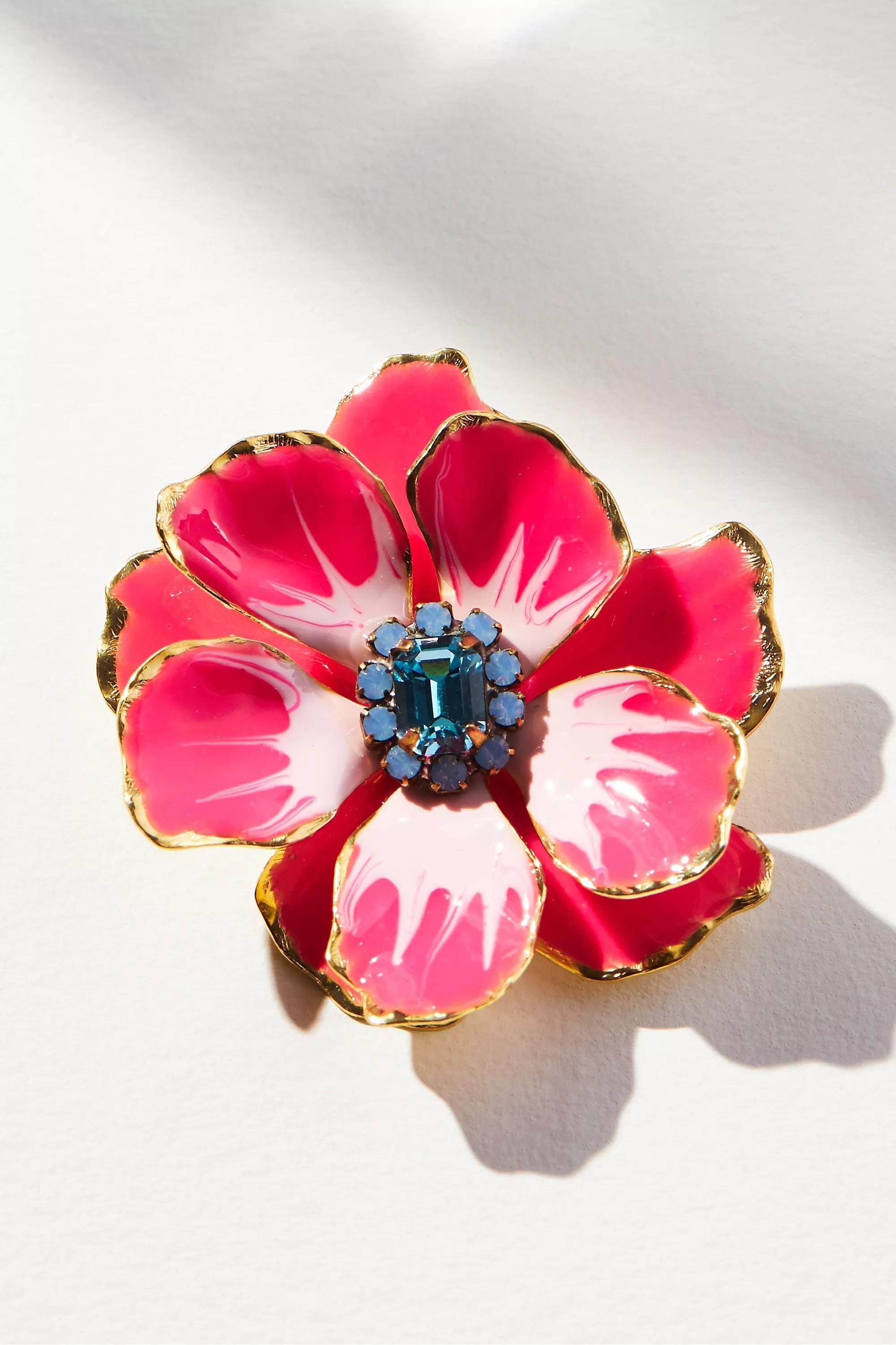 Anthropologie Earrings Floral, Pink, A501_0062, large image number 2