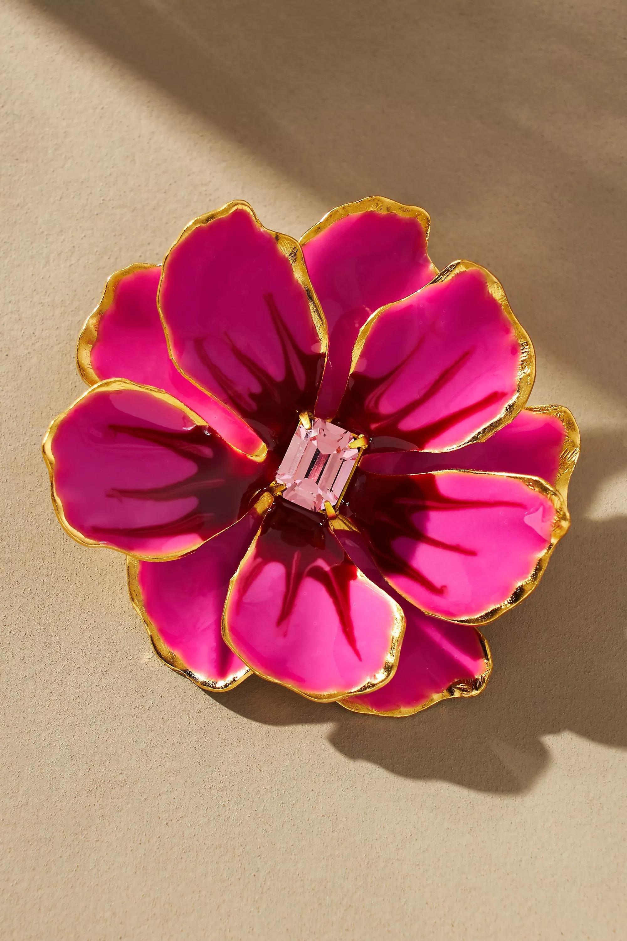 Anthropologie Earrings Floral, Pink, A501_0062, large image number 3