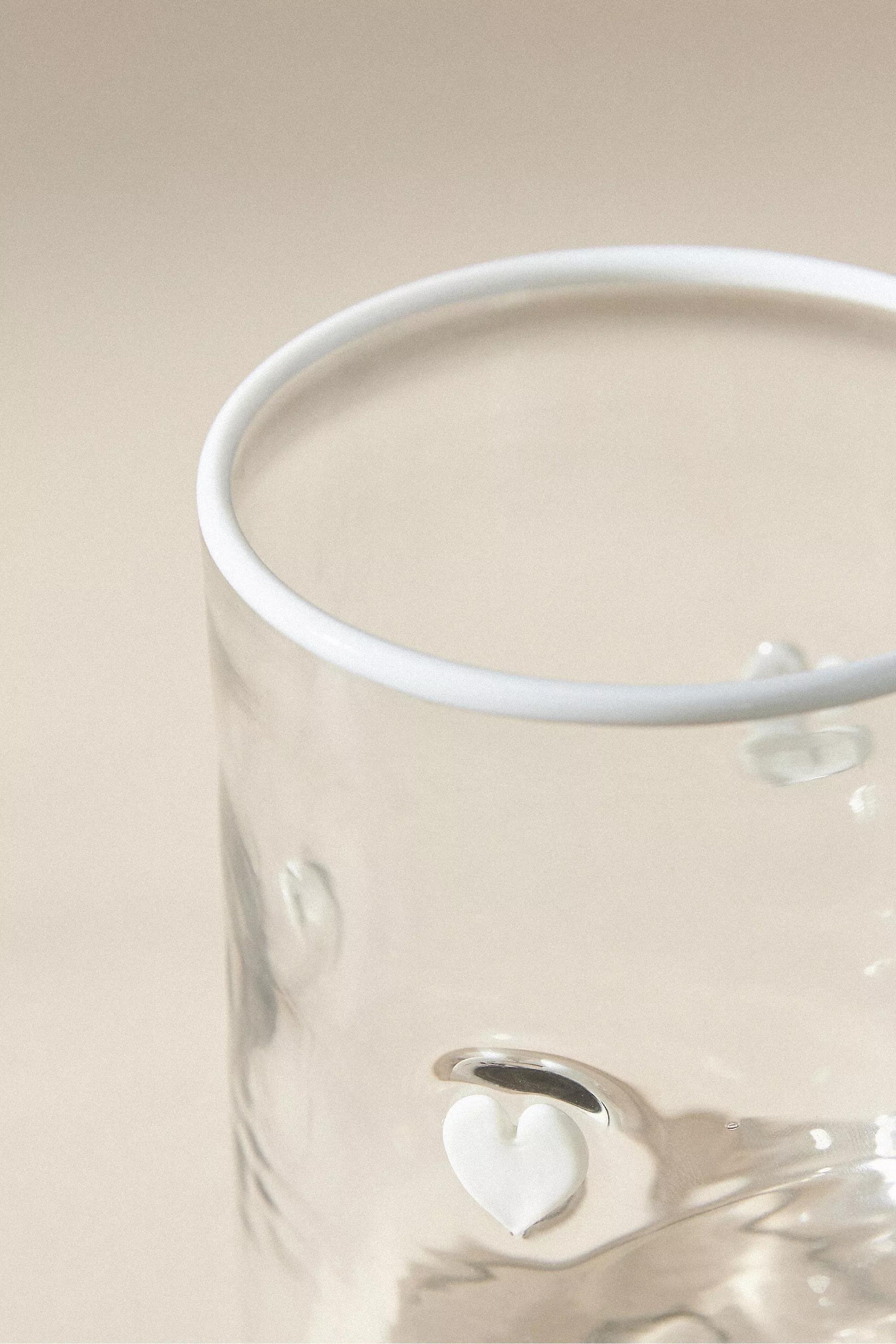 Valentina Heart Juice Tumbler Glass, White, A501_0010, large image number 2