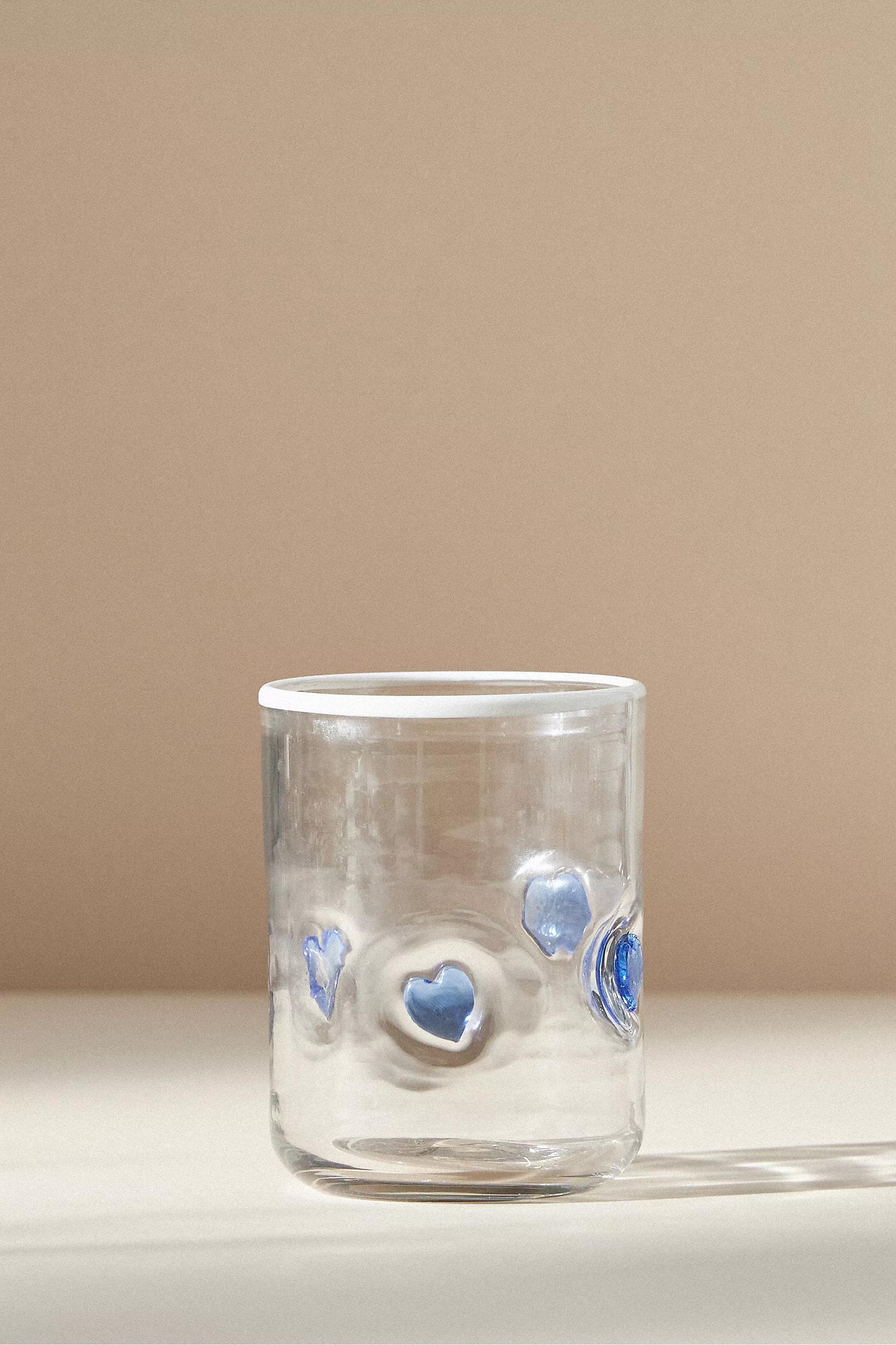 Valentina Heart Juice Tumbler Icon Glass, Blue, A501_0045, large image number 0