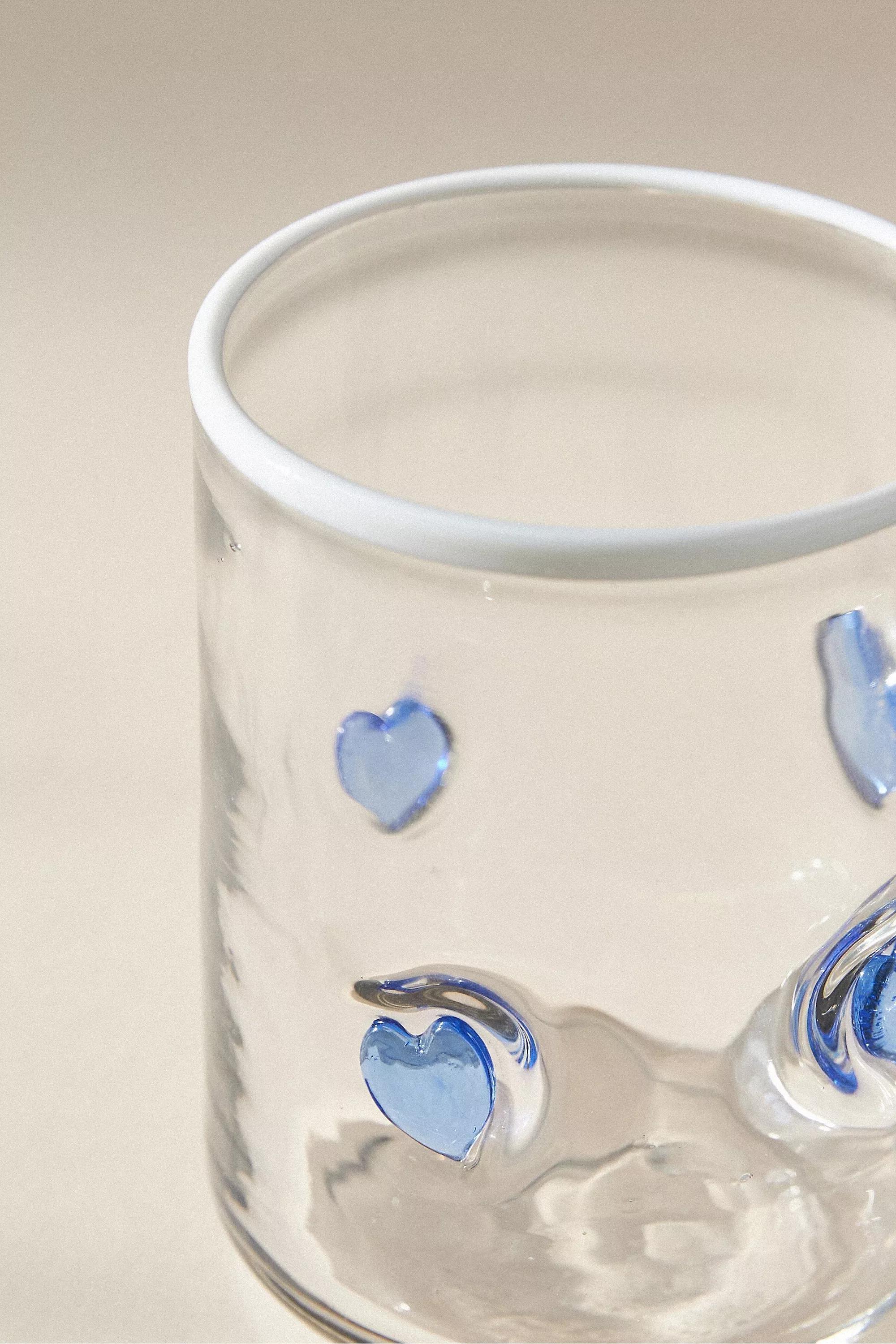 Valentina Heart Juice Tumbler Icon Glass, Blue, A501_0045, large image number 1