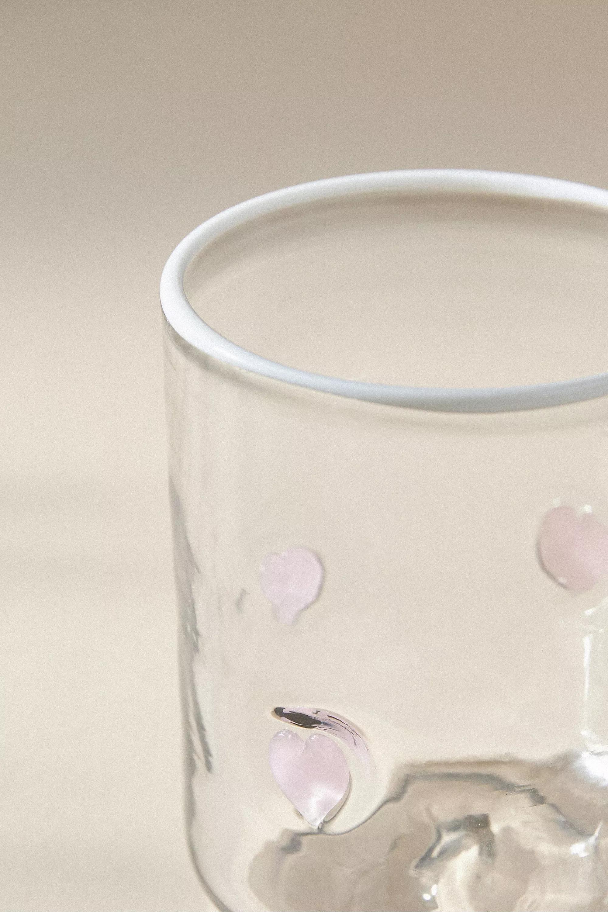 Valentina Heart Juice Tumbler Glass, Pink, A501_0066, large image number 3