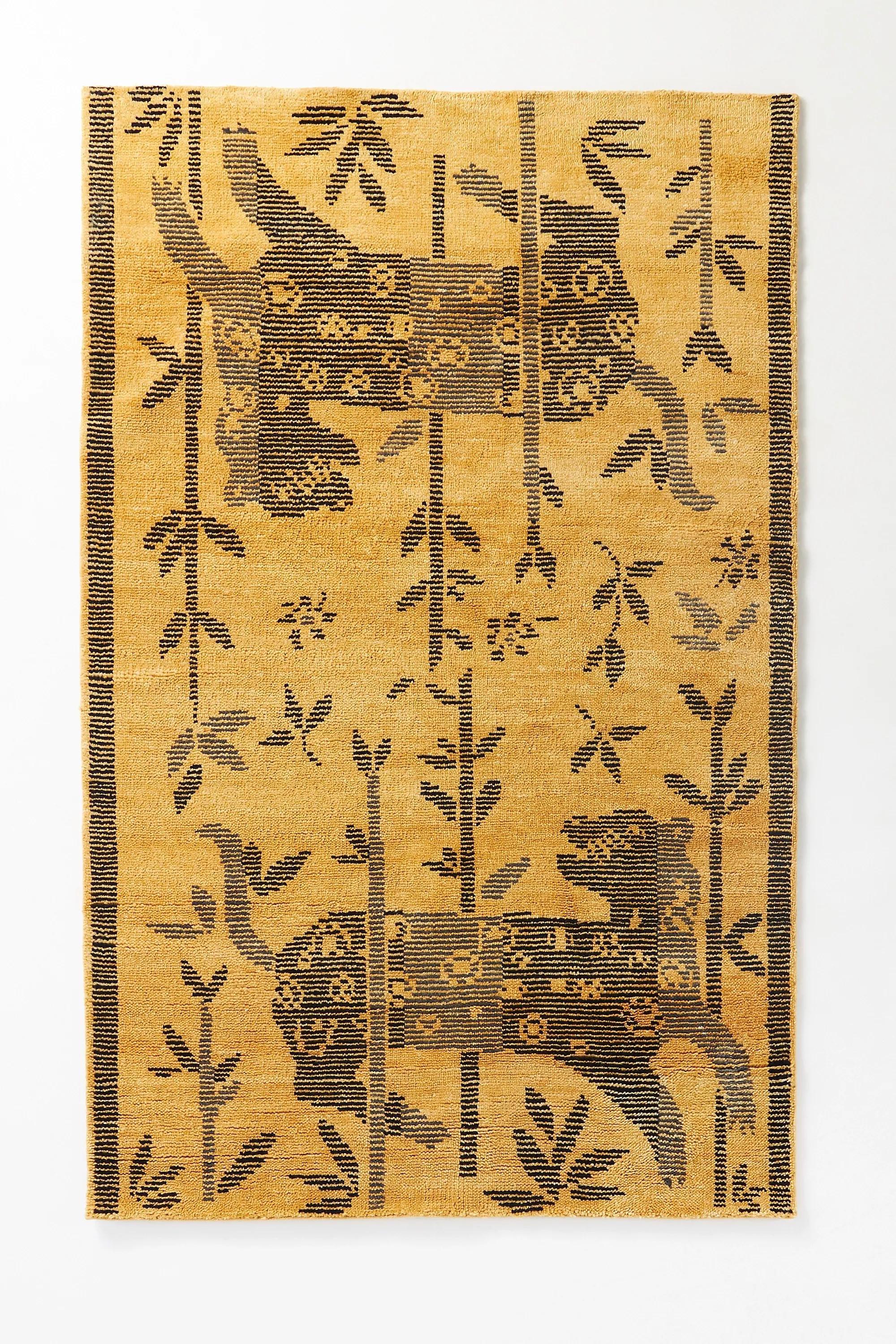 Hand-Knotted Ostia Rug, Yellow, , large image number 0