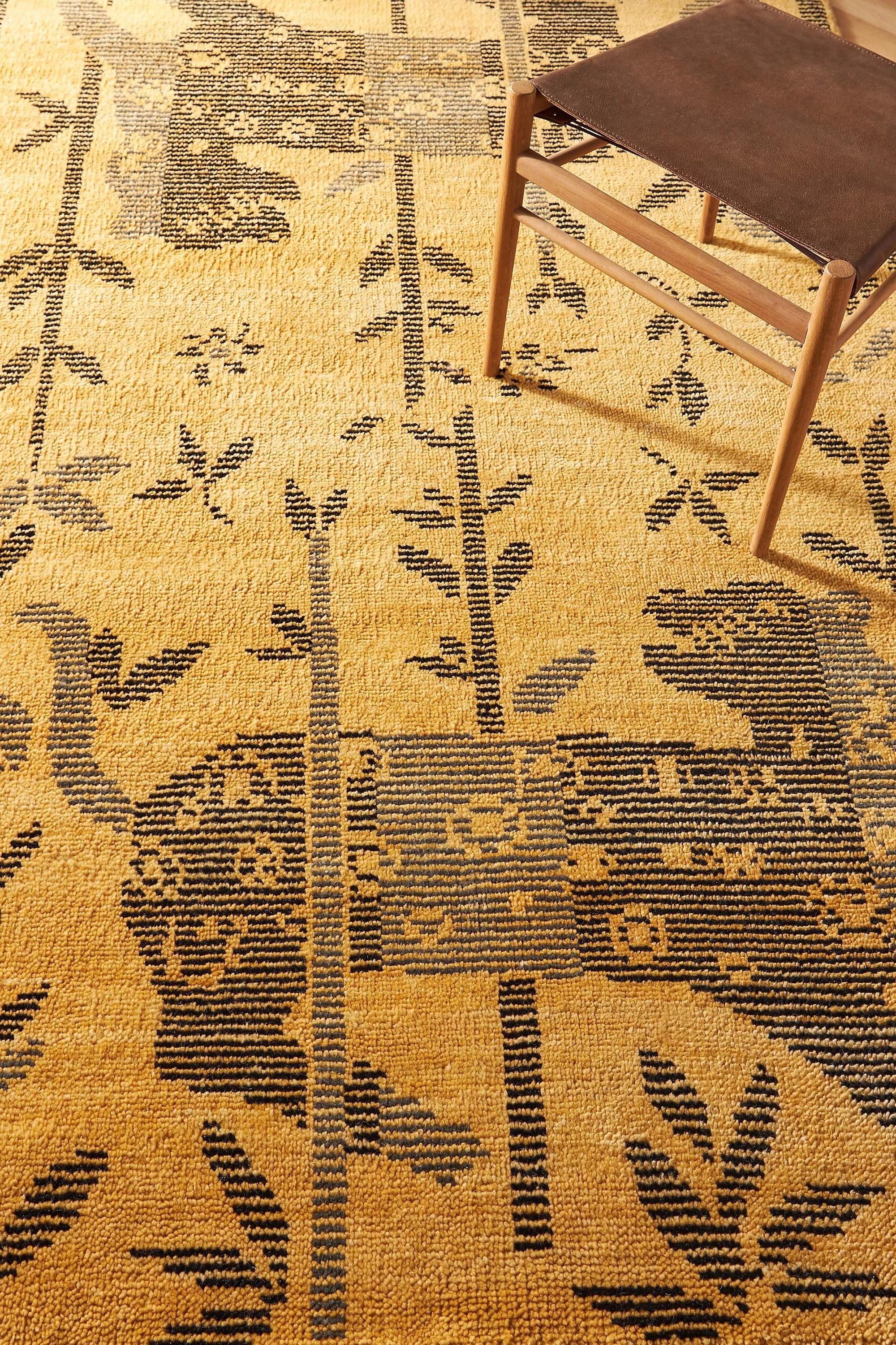 Hand-Knotted Ostia Rug, Yellow, , large image number 1