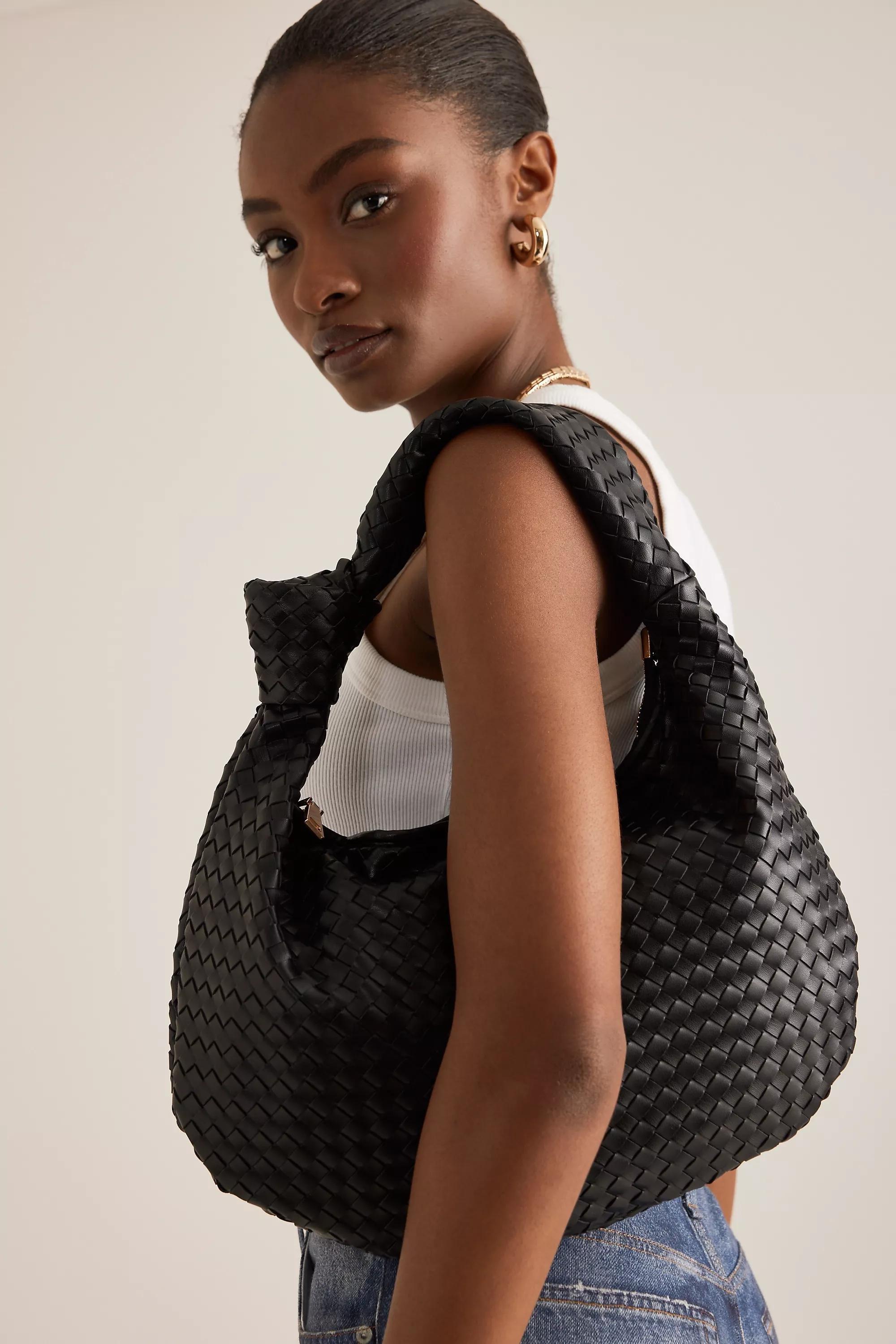 Melie Bianco Brigitte Large Satchel, Black, A501_0001, medium