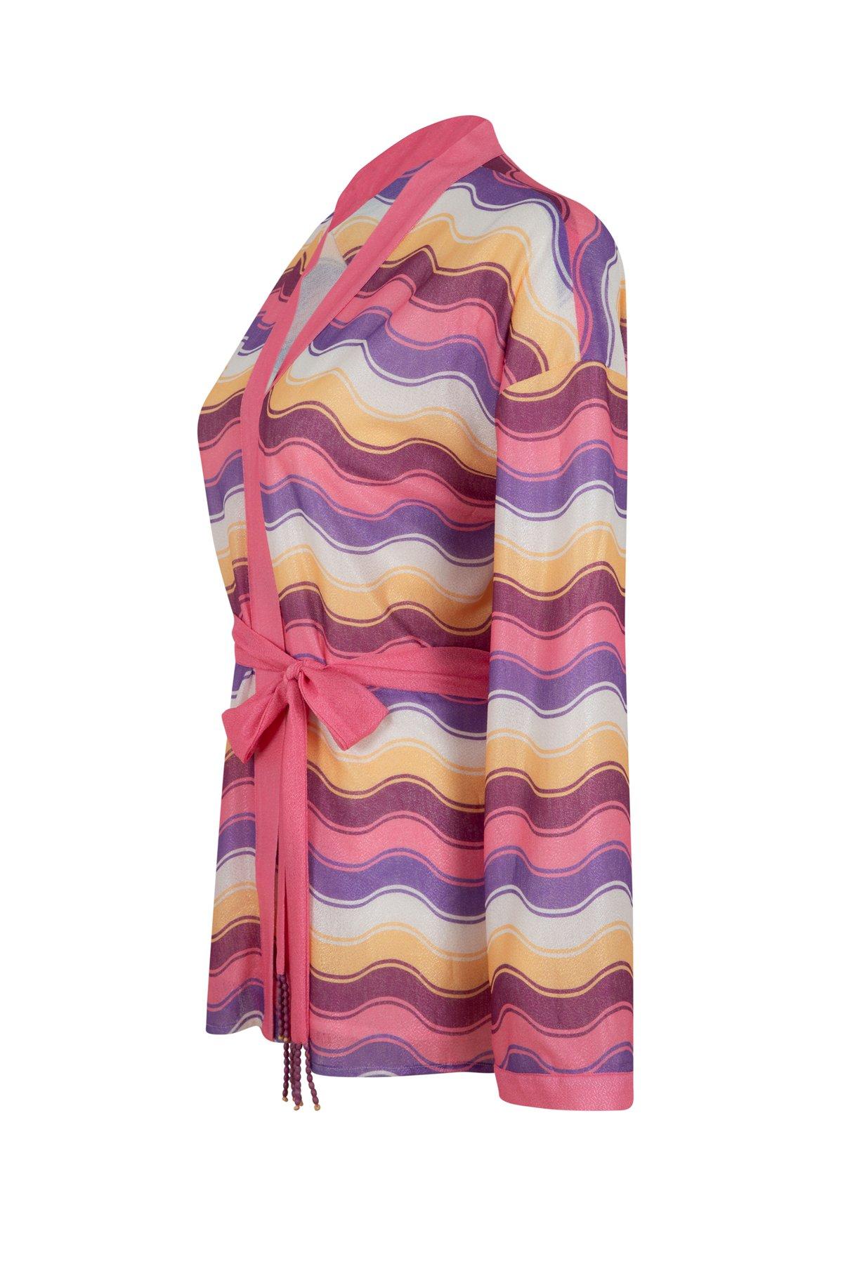 Striped Cardigan, Pink, , large image number 2
