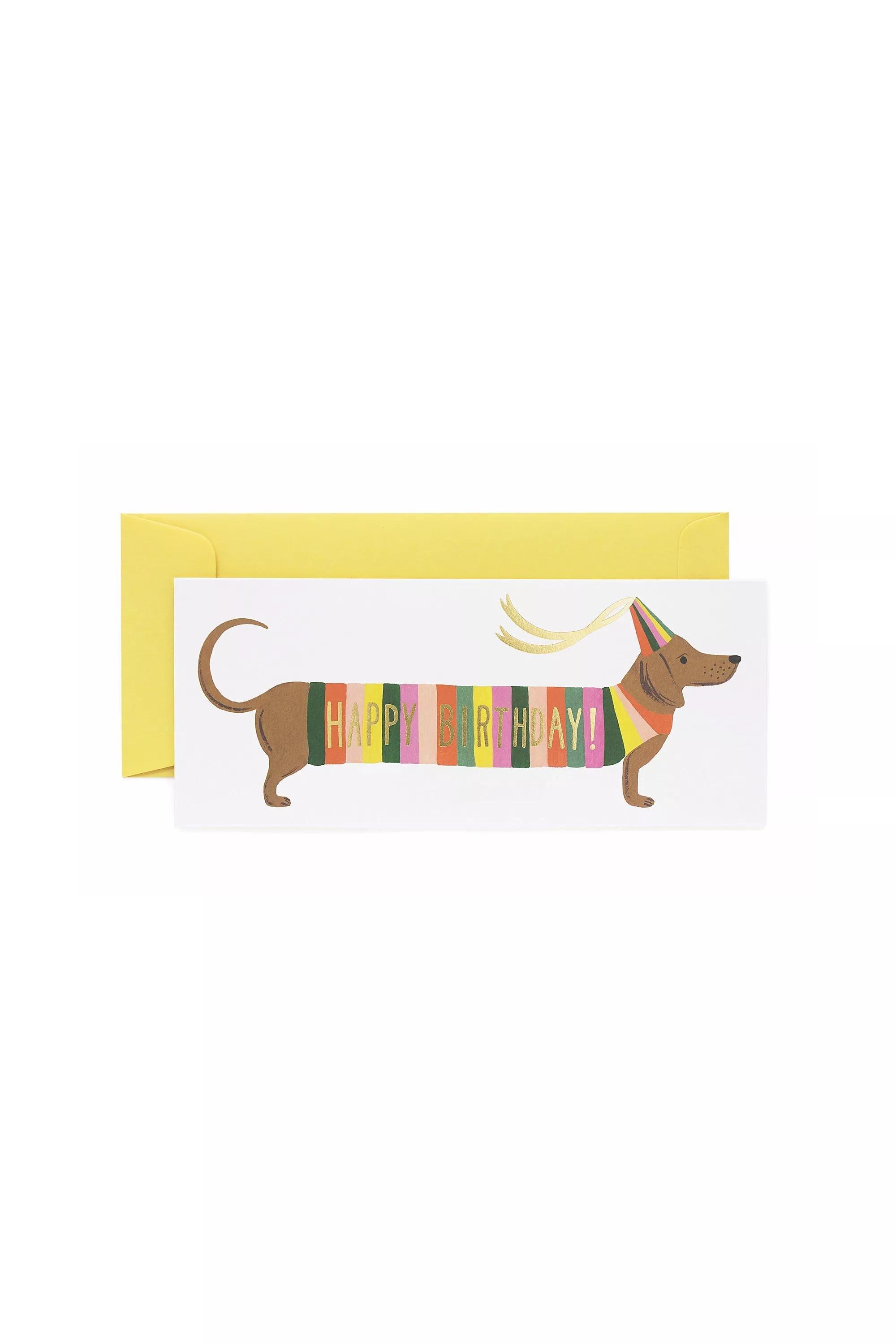 WHT Rifle Paper Co. Sausage Dog Birthday Card, , large image number 1