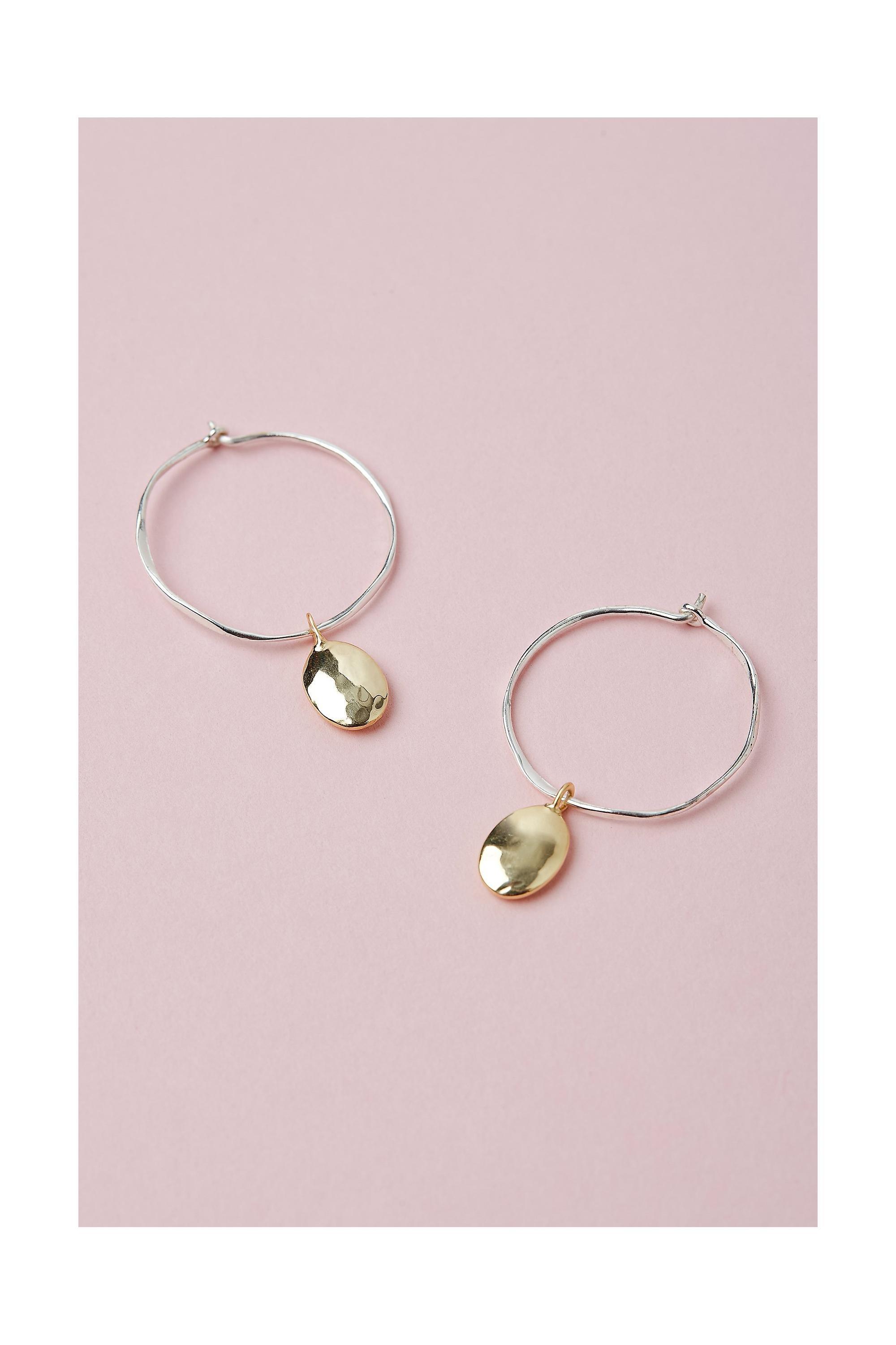 Lucy Drop Hoop Earrings, Silver, A501_0007, large image number 0
