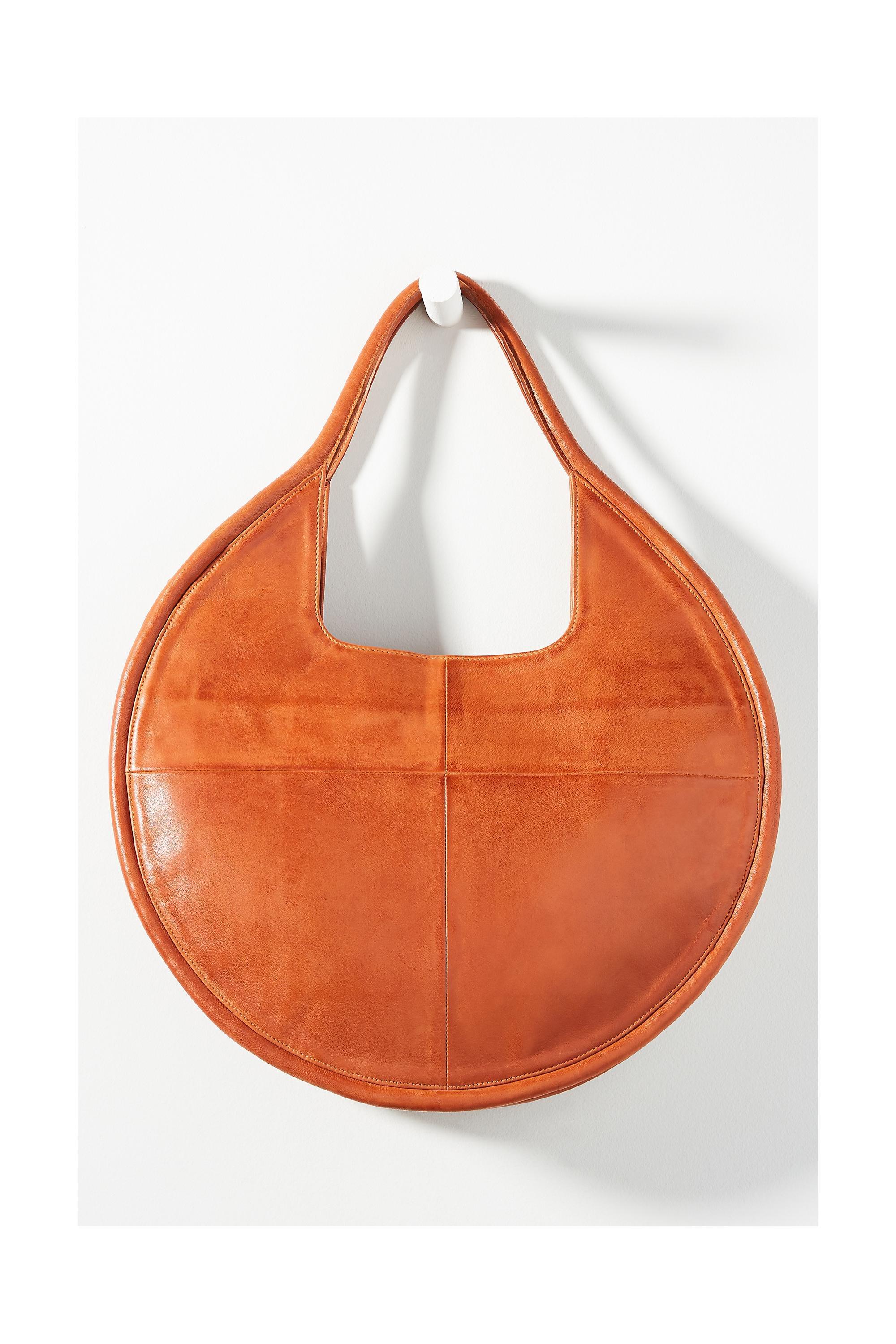 Structured Circle Tote, Brown, , large image number 1