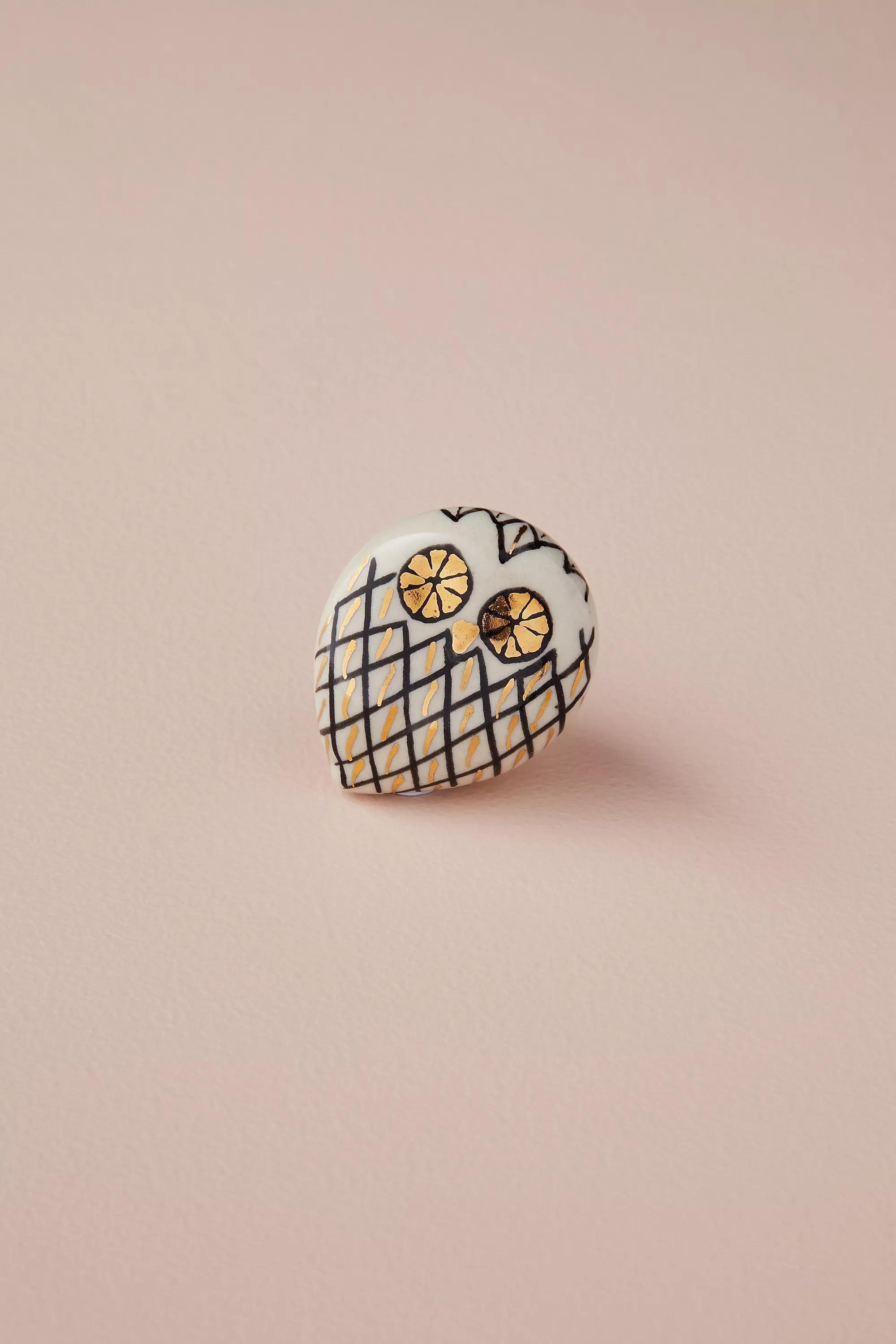 Metallic Owl Knob, White, A501_0010, large image number 0