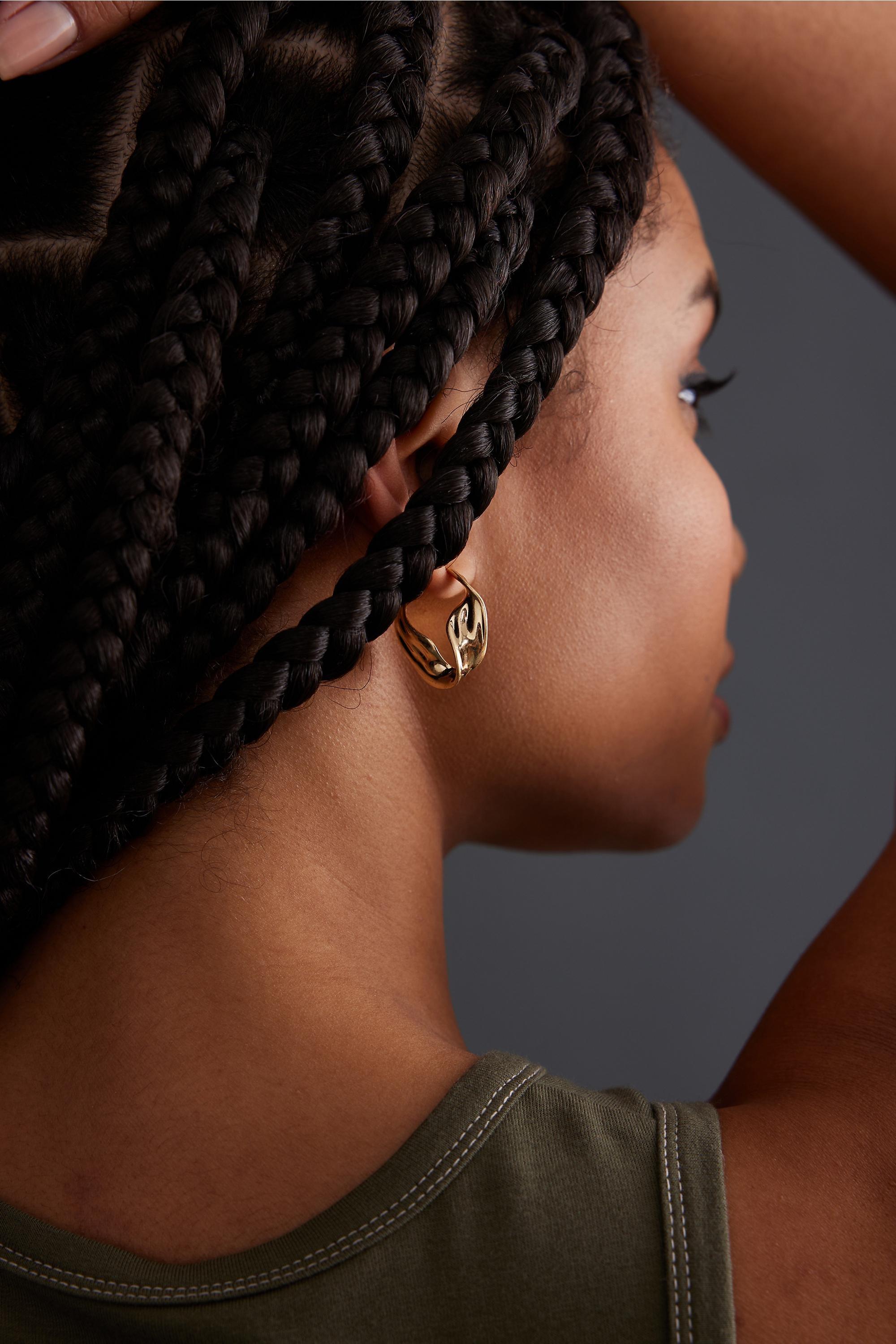 Gold-Plated Statement Stud Earrings, Gold, large image number 0