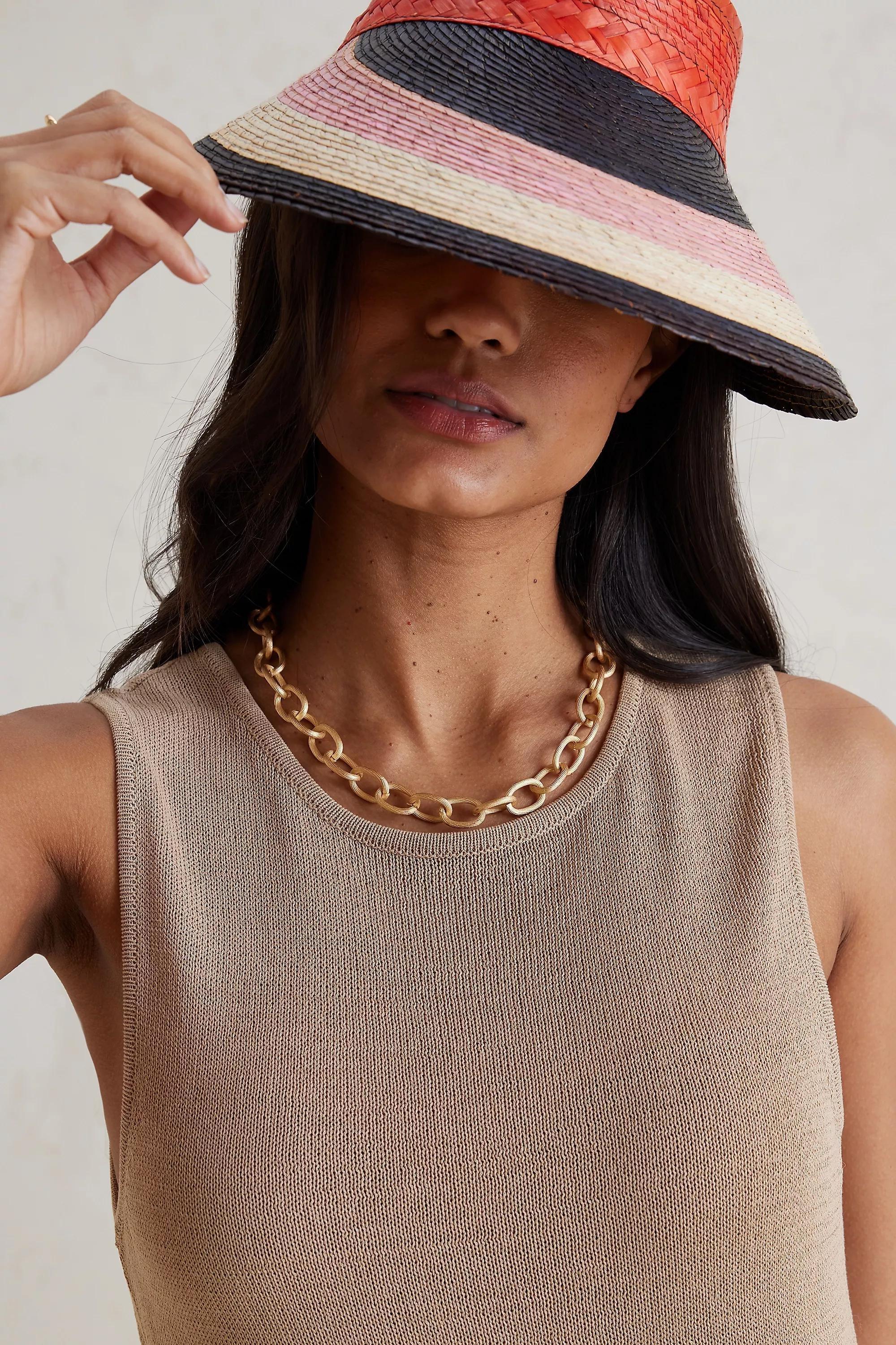 Chunky Texture Chain Necklace, Gold, A501_0070, large image number 2