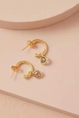 Birthstone Hoop Earrings, Pink, A501_0066, medium