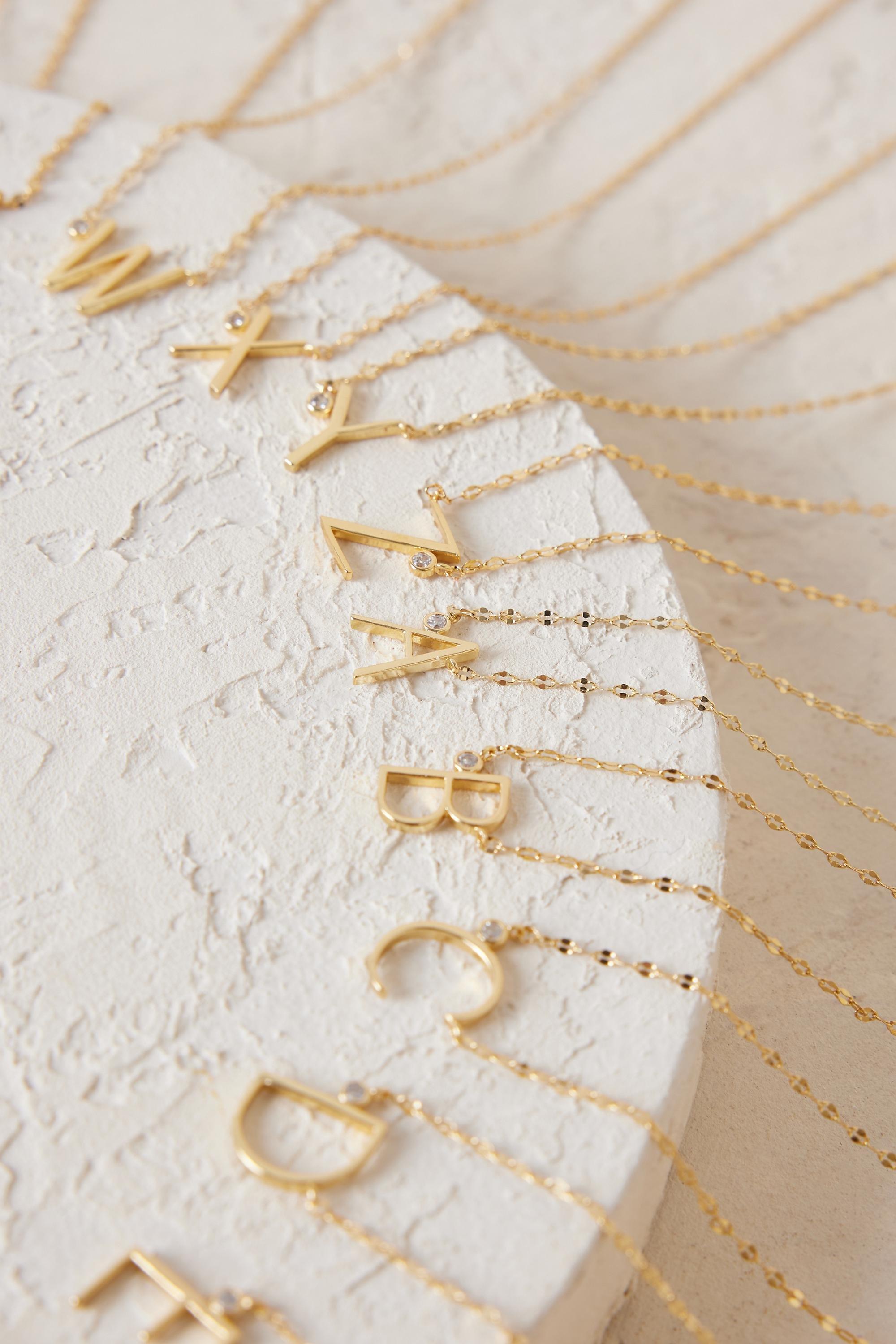 E Monogram Charm Necklace, A501_0905, medium