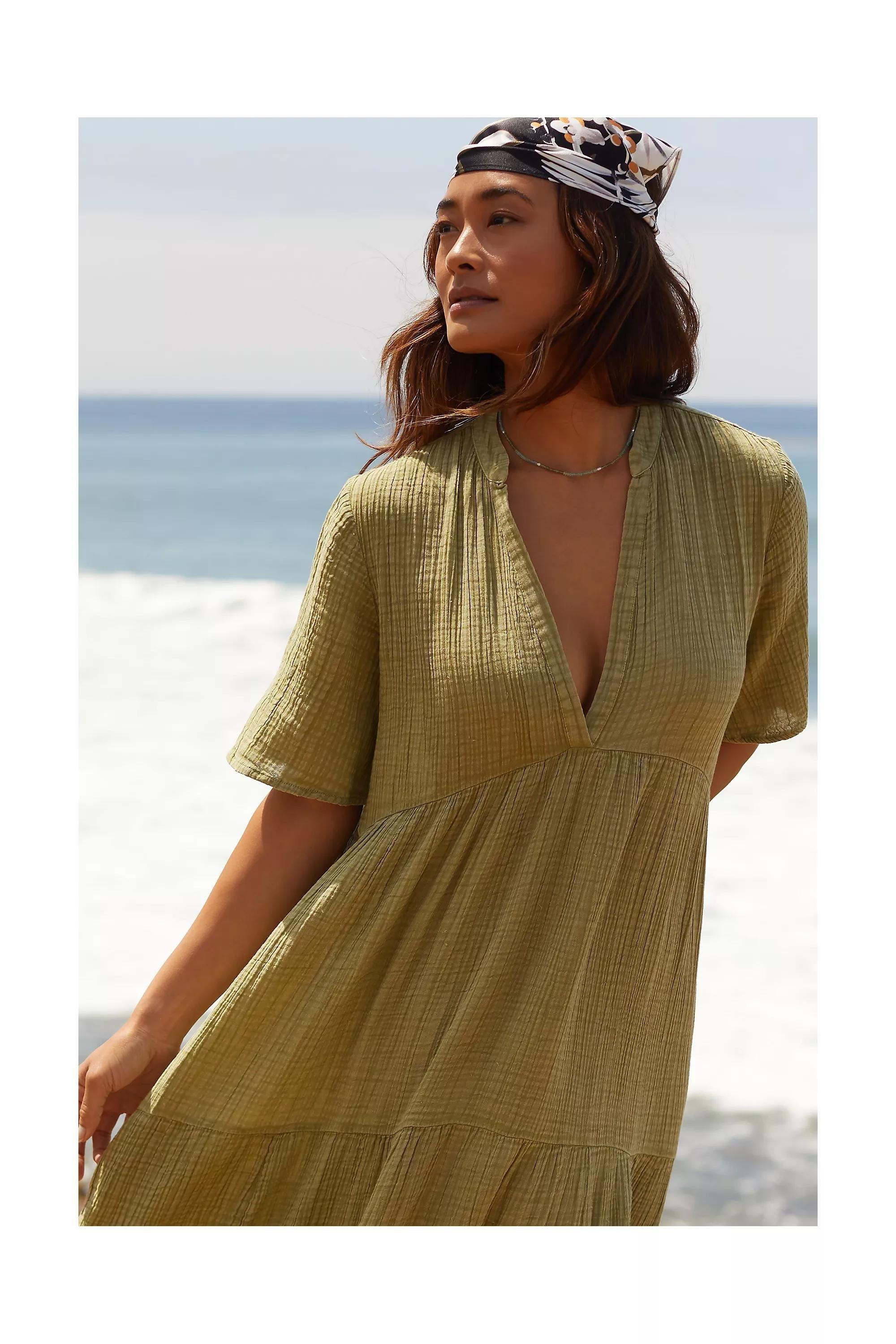 By Anthropologie Flowy Maxi Dress, Green, , large image number 0