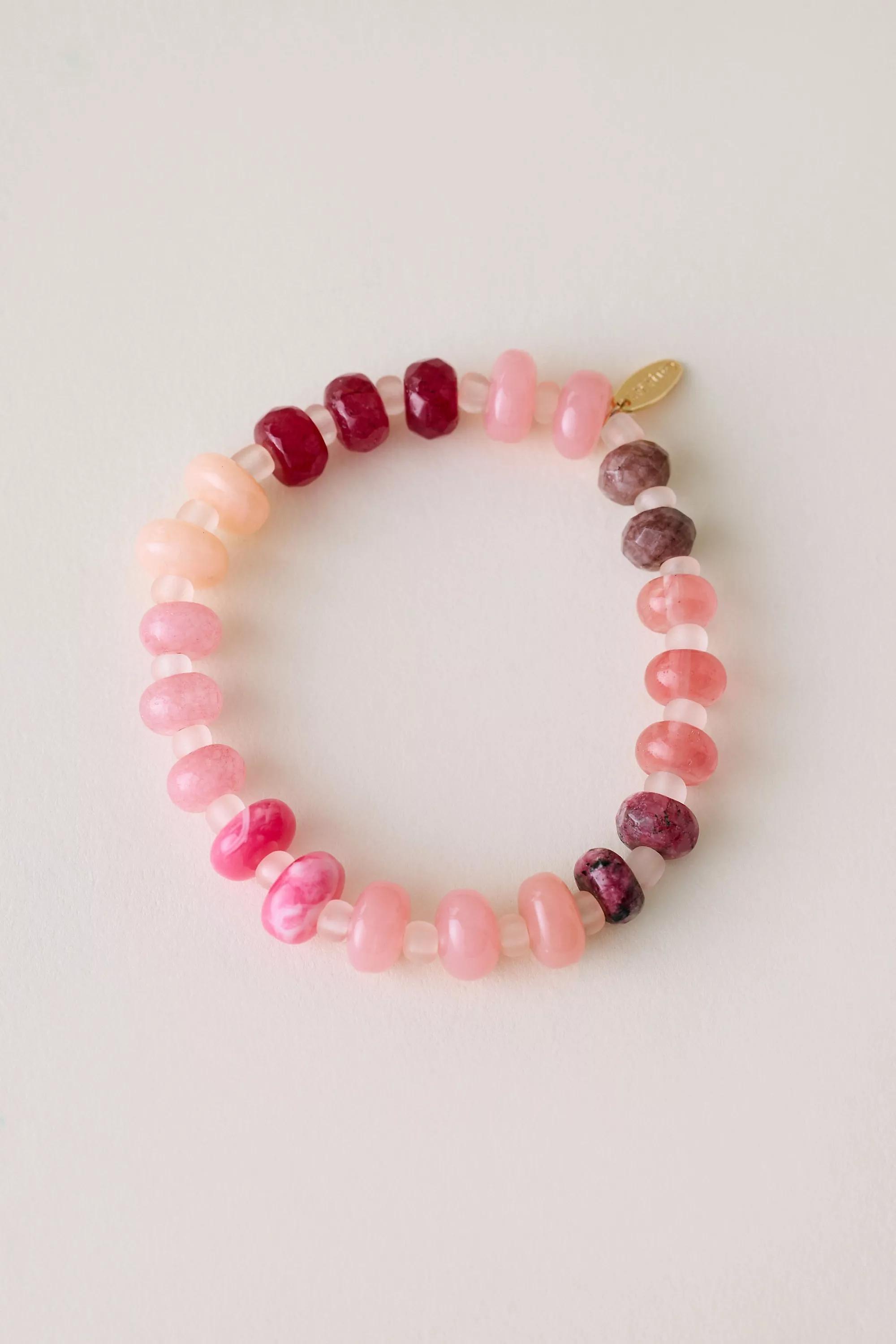 Semi-Precious Beaded Stretch Bracelet, Multicolour, A501_0610, large image number 0