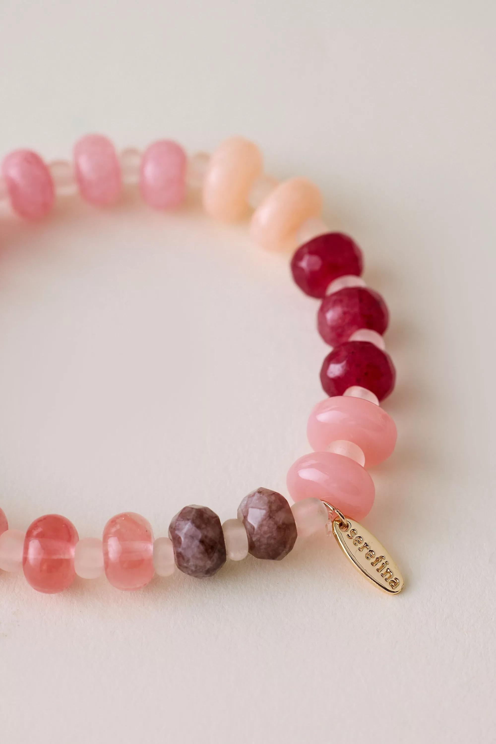 Semi-Precious Beaded Stretch Bracelet, Multicolour, A501_0610, medium