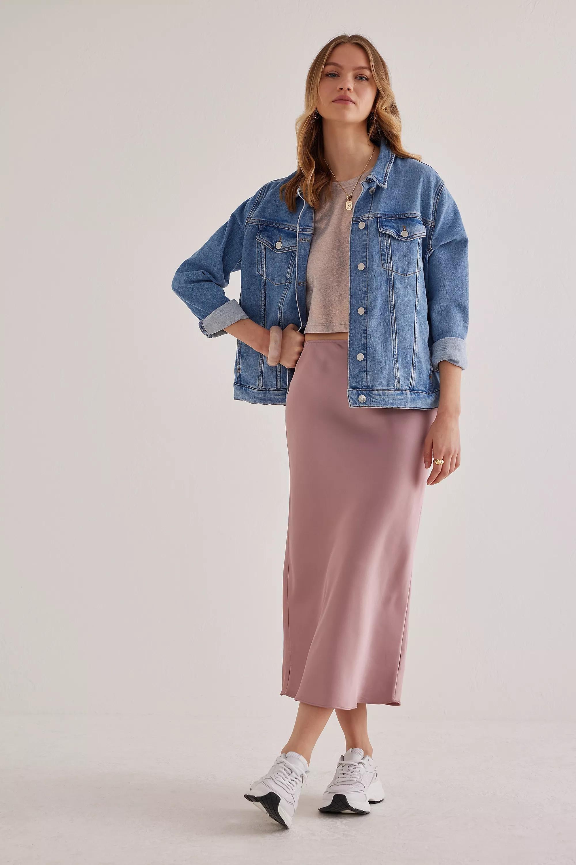 Uk Satin Bias Midi, Pink, A501_0065, large image number 4