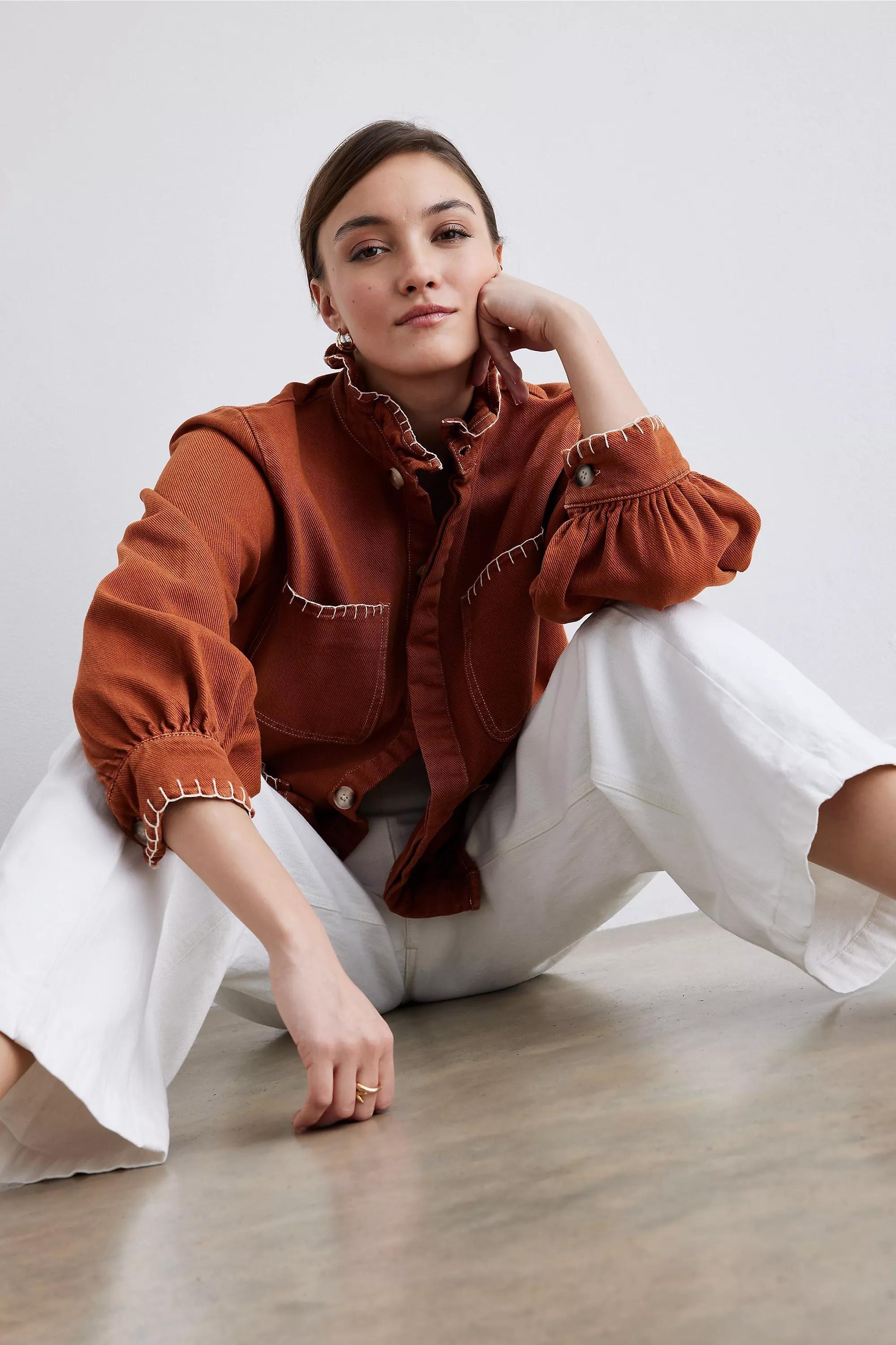 Seventy + Mochi Pablo Denim Jacket, Brown, , large image number 4