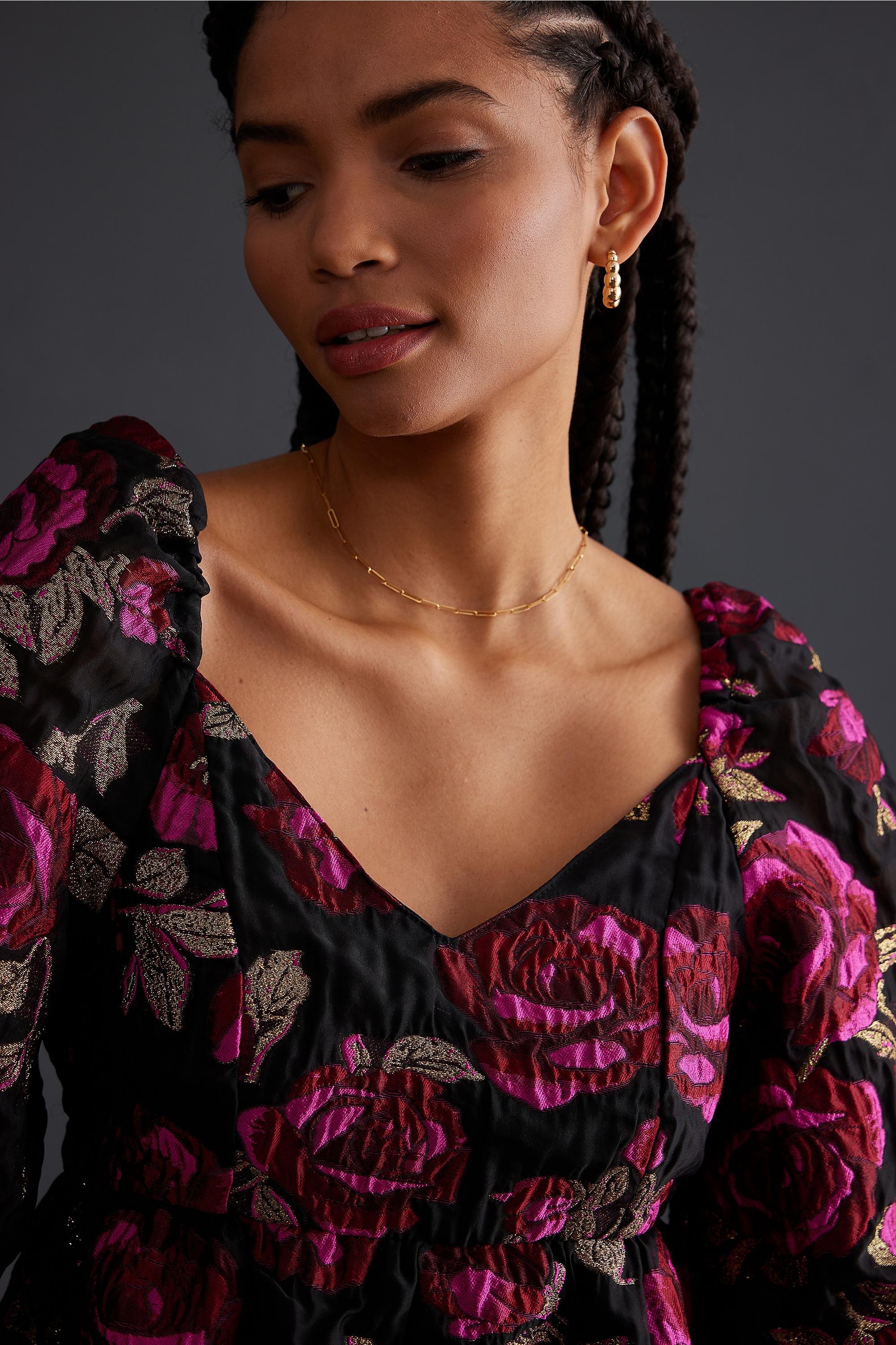 Selected Femme Ivanka Jacquard Dress, Black, A501_0001, large image number 1