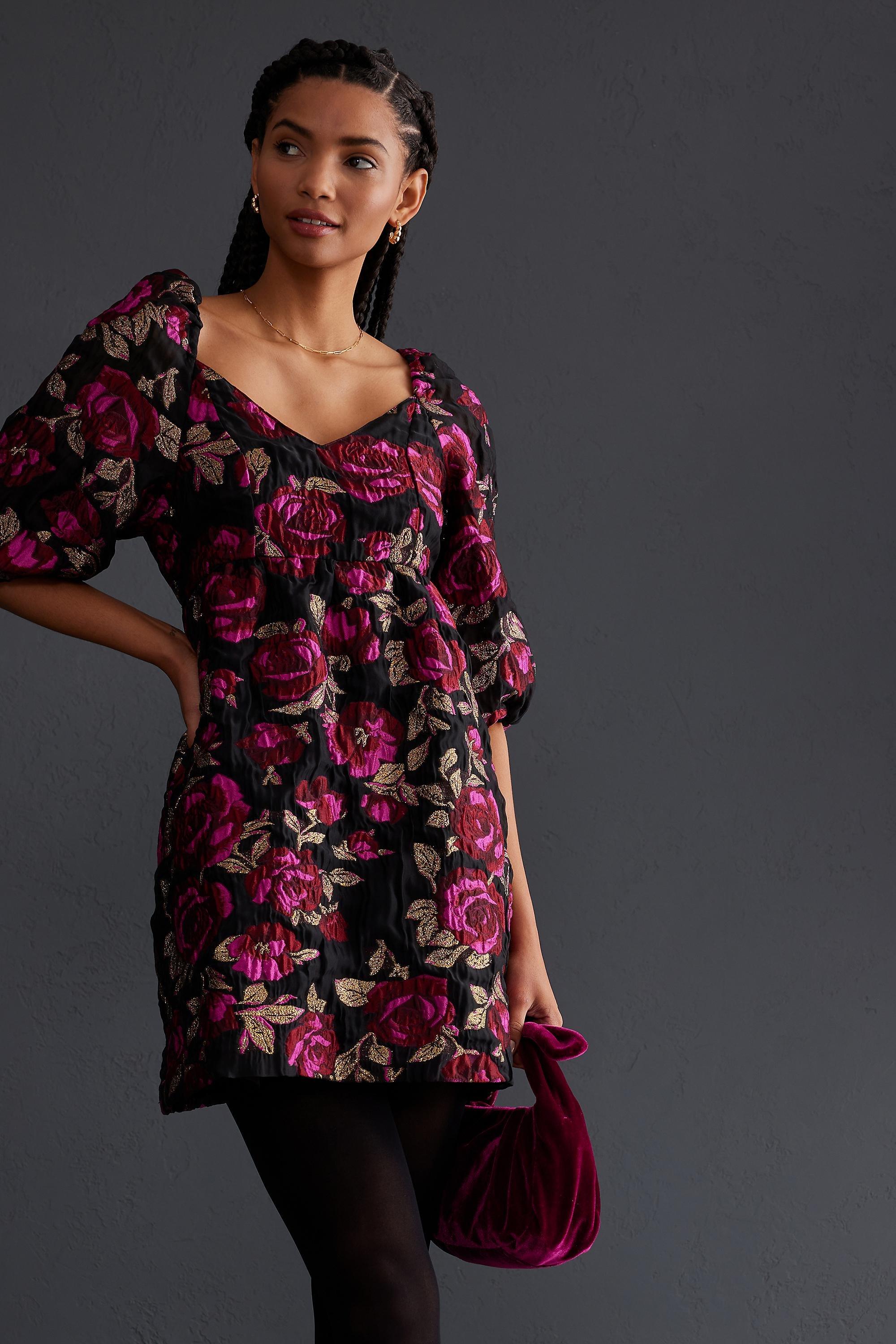 Selected Femme Ivanka Jacquard Dress, Black, A501_0001, large image number 3