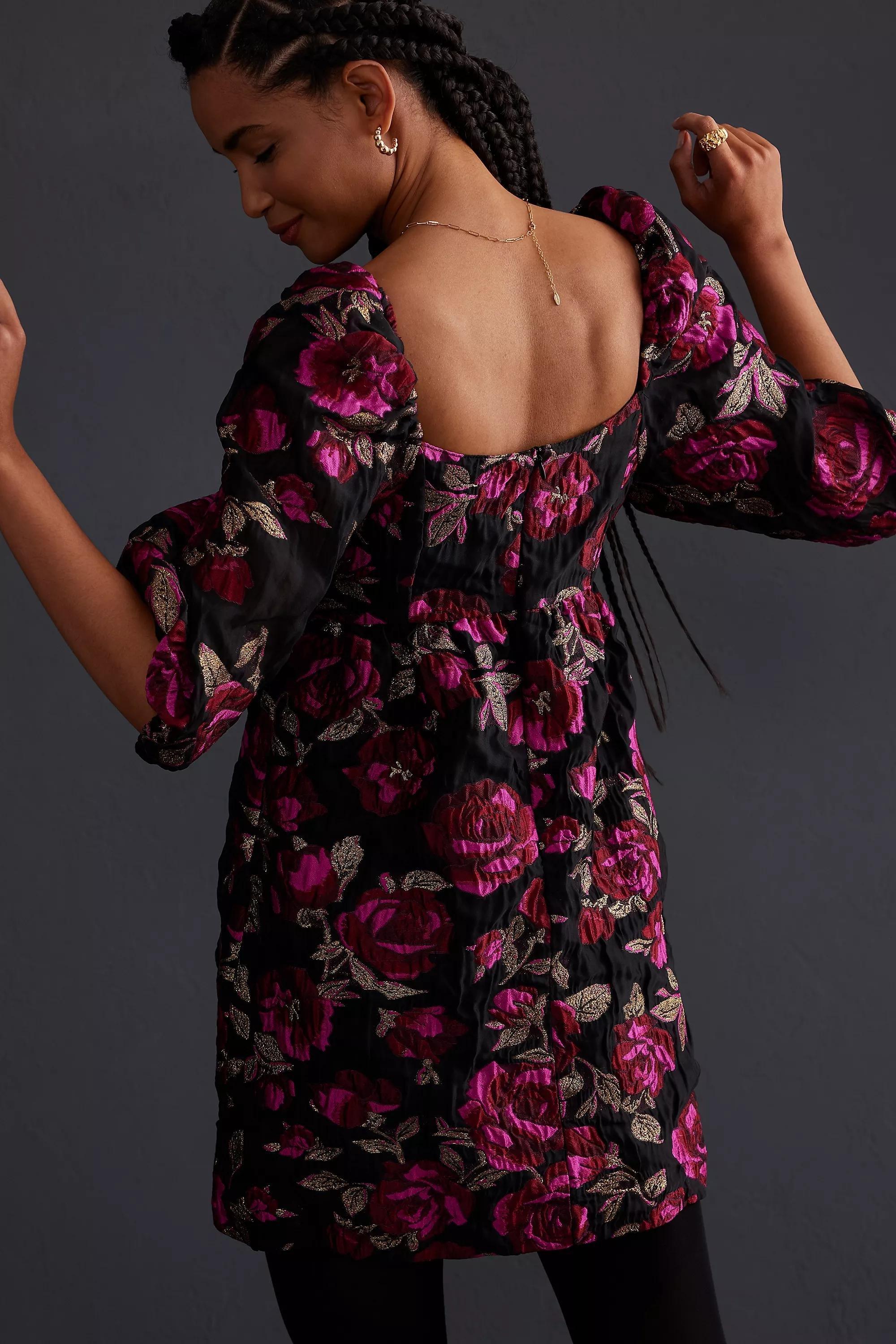 Selected Femme Ivanka Jacquard Dress, Black, A501_0001, large image number 5