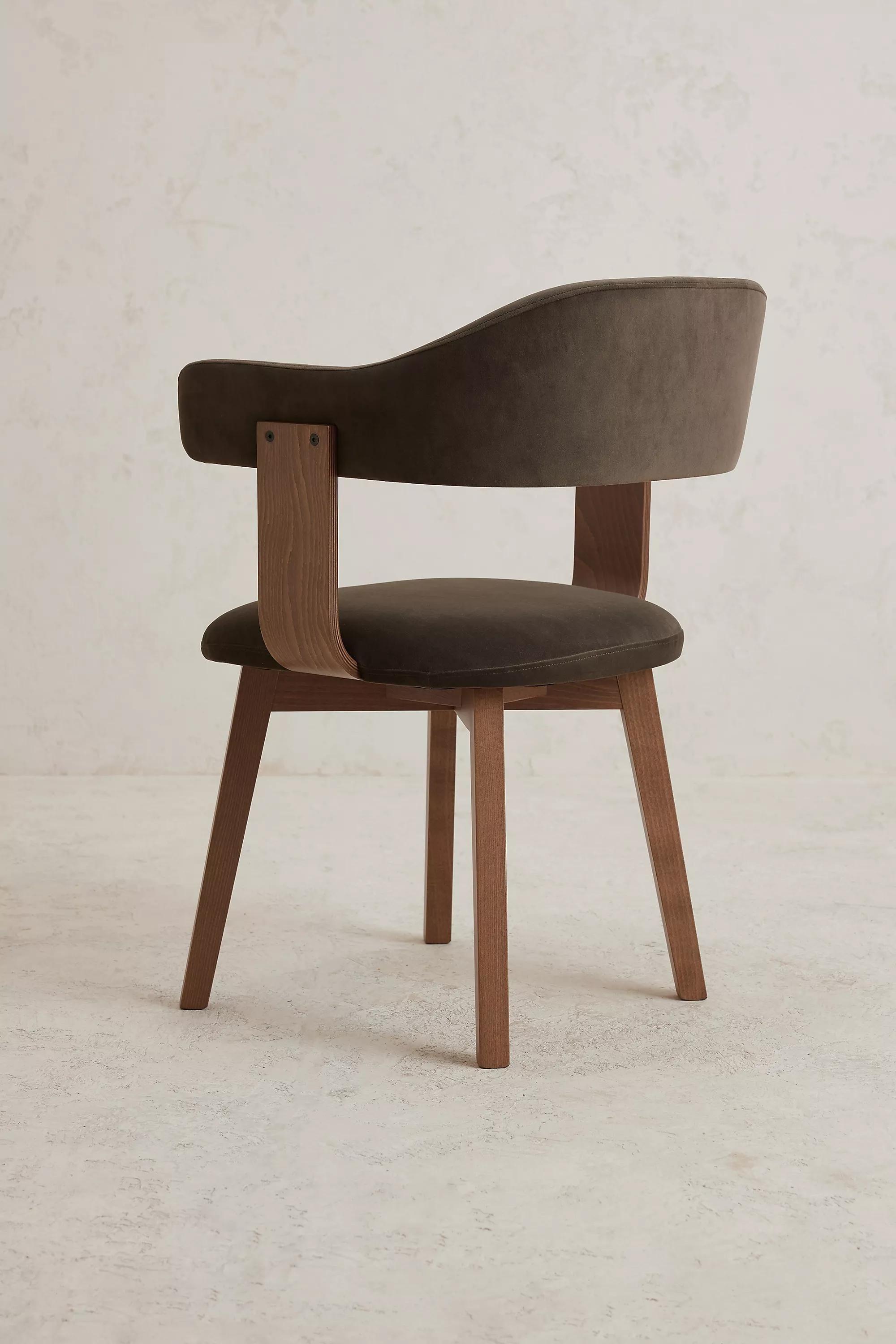 Brooke Velvet-Upholstered Fsc Beech Wood Dining Chair, Beige, A501_0023, large image number 3