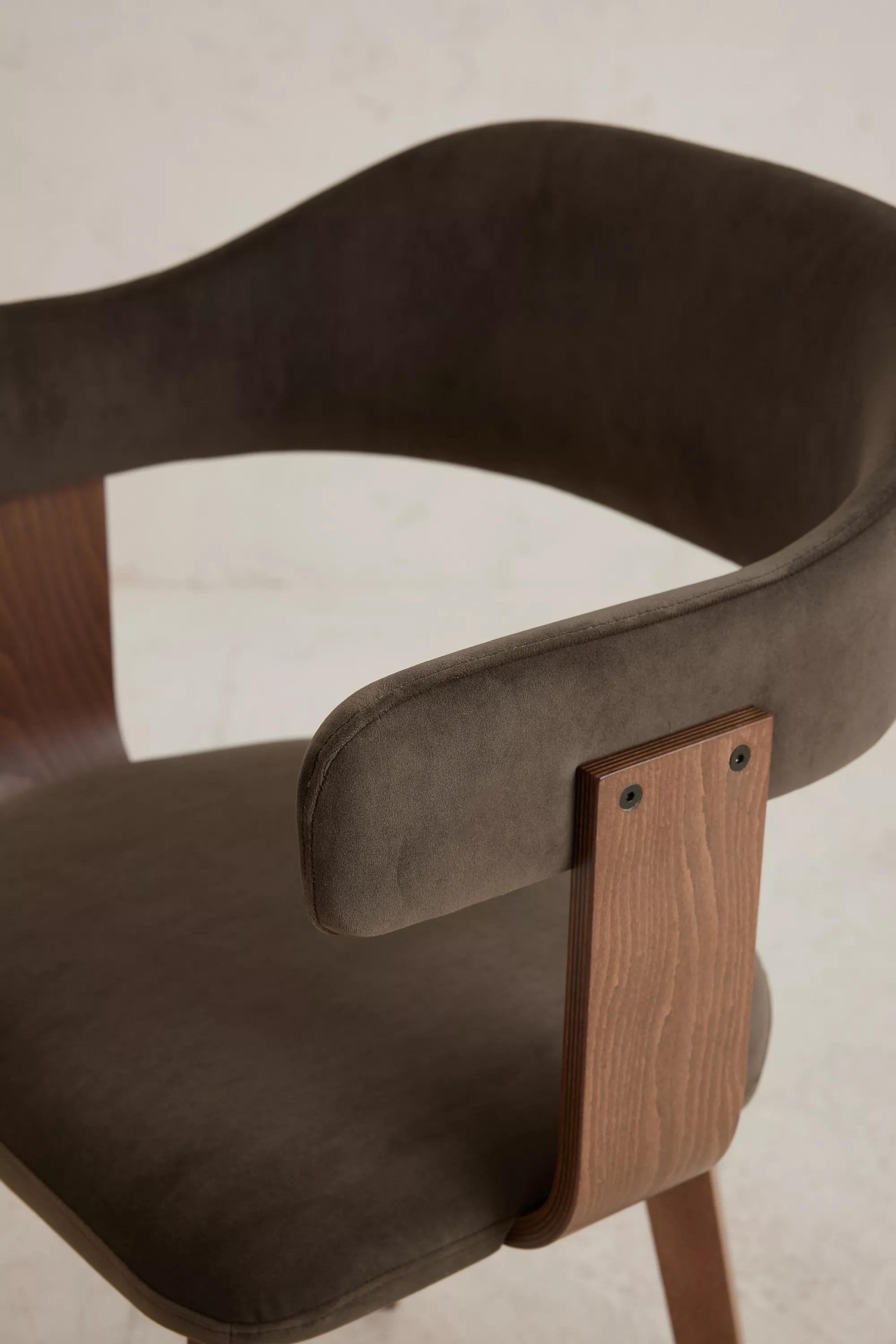 Brooke Velvet-Upholstered Fsc Beech Wood Dining Chair, Beige, A501_0023, large image number 4