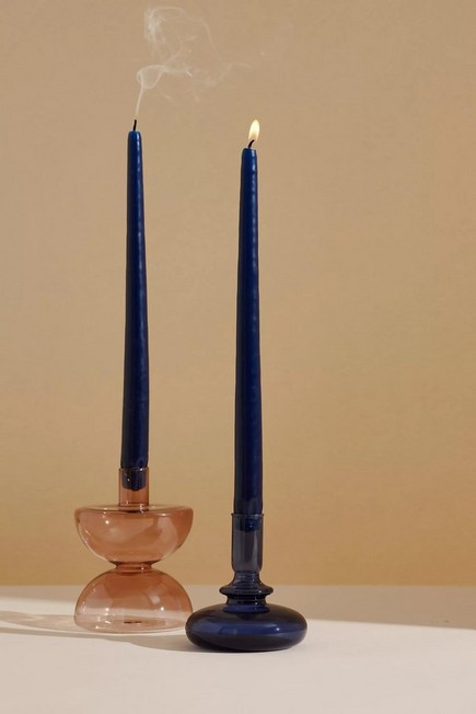 Anthropologie - Set of 2 Taper Candles, Blue