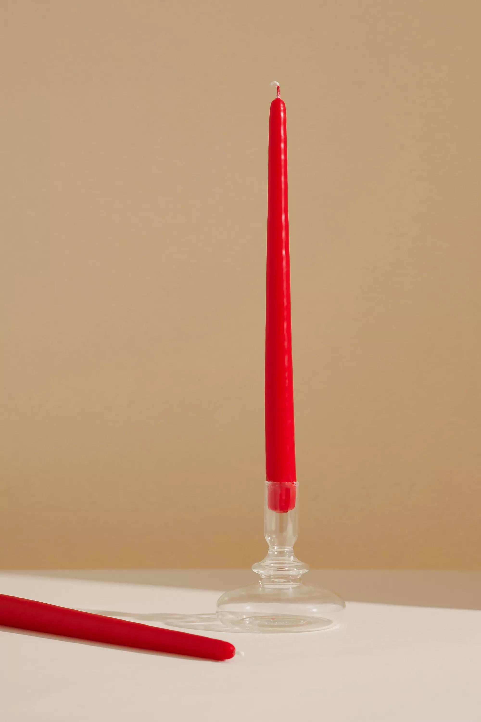 Taper Candles, Set Of 2, Burgundy, A501_0053, large image number 2