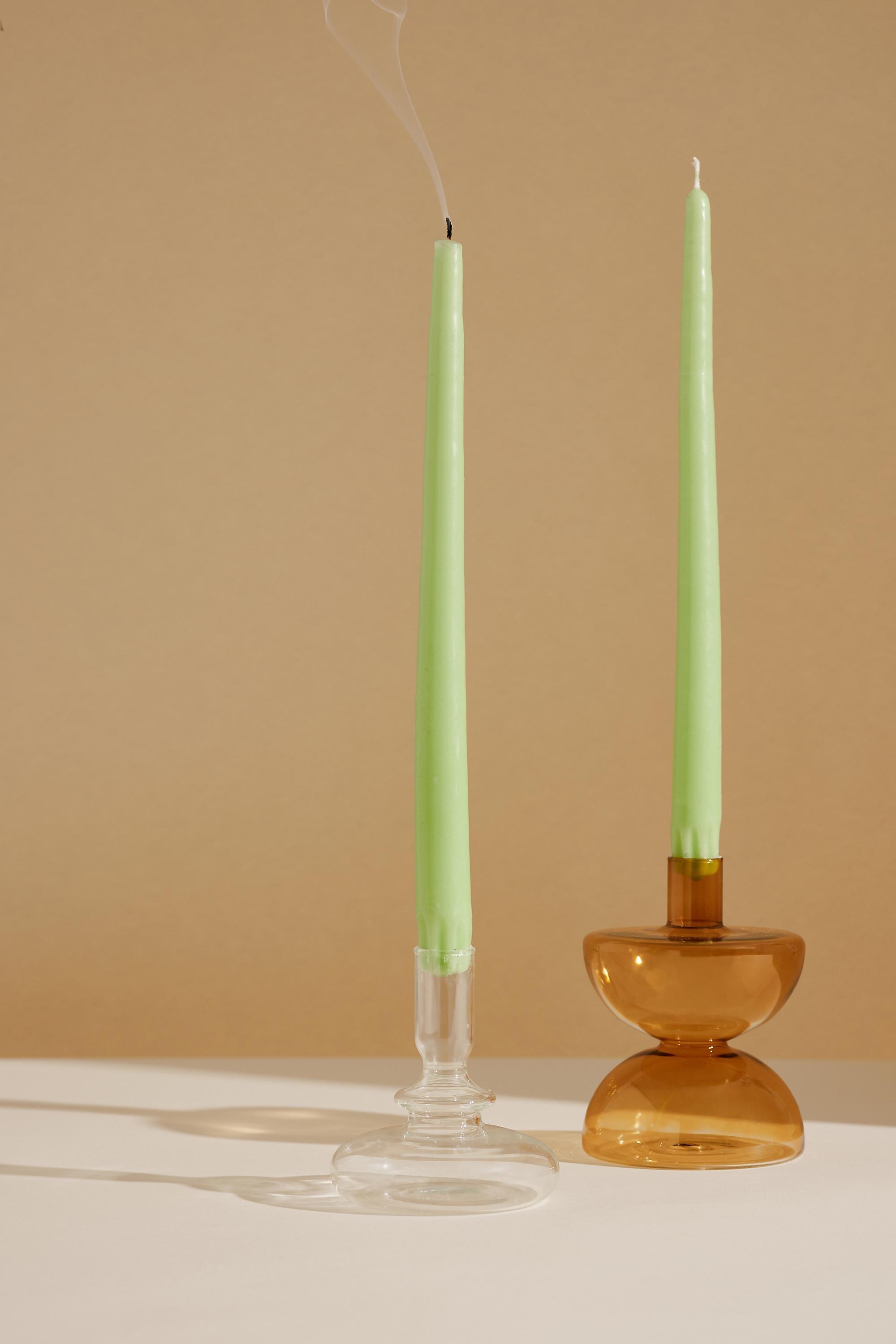 Set of 2 Taper Candles, Green, A501_0102, large image number 0