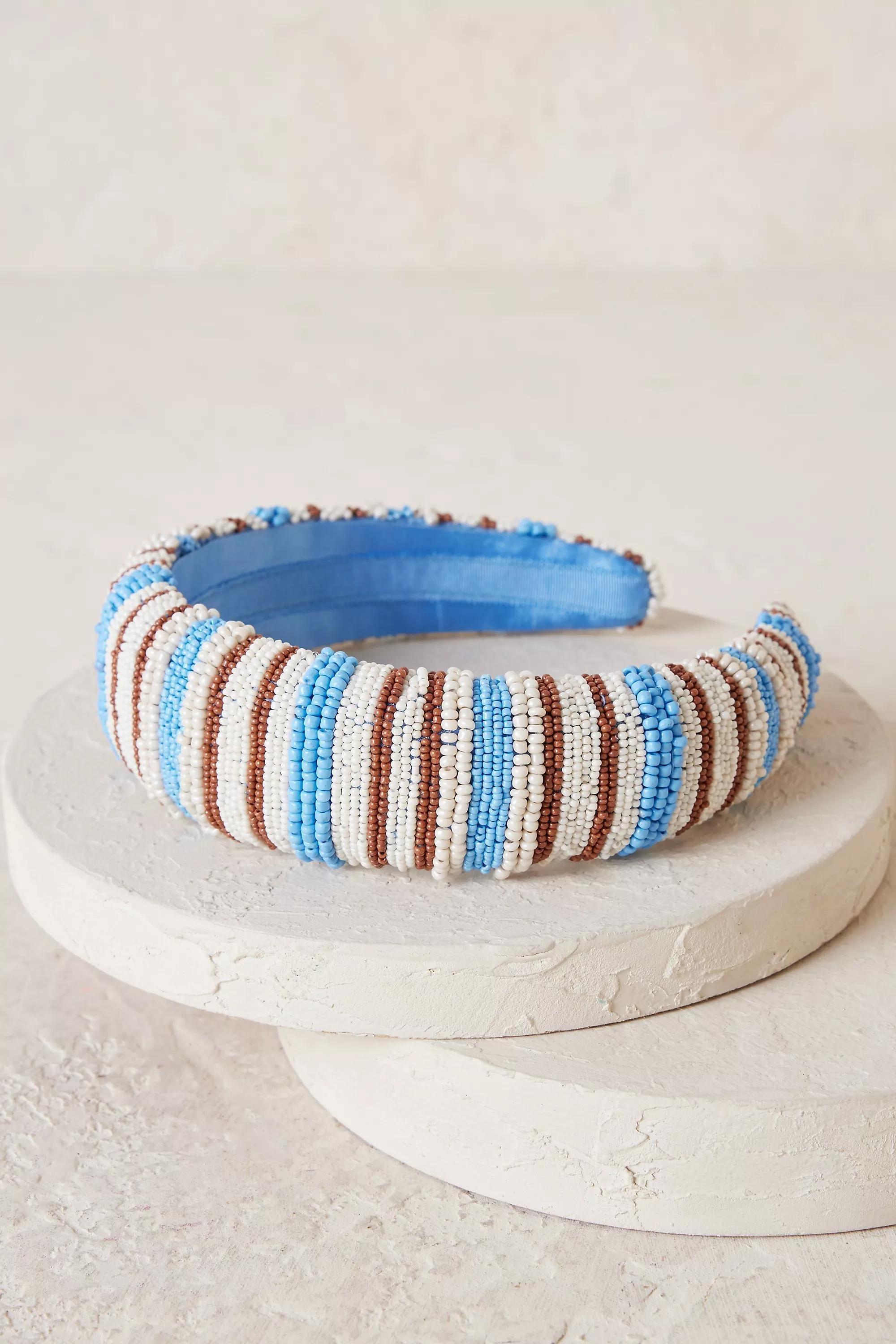 Becksondergaard Stripe Beaded Headband, Blue, , large image number 1