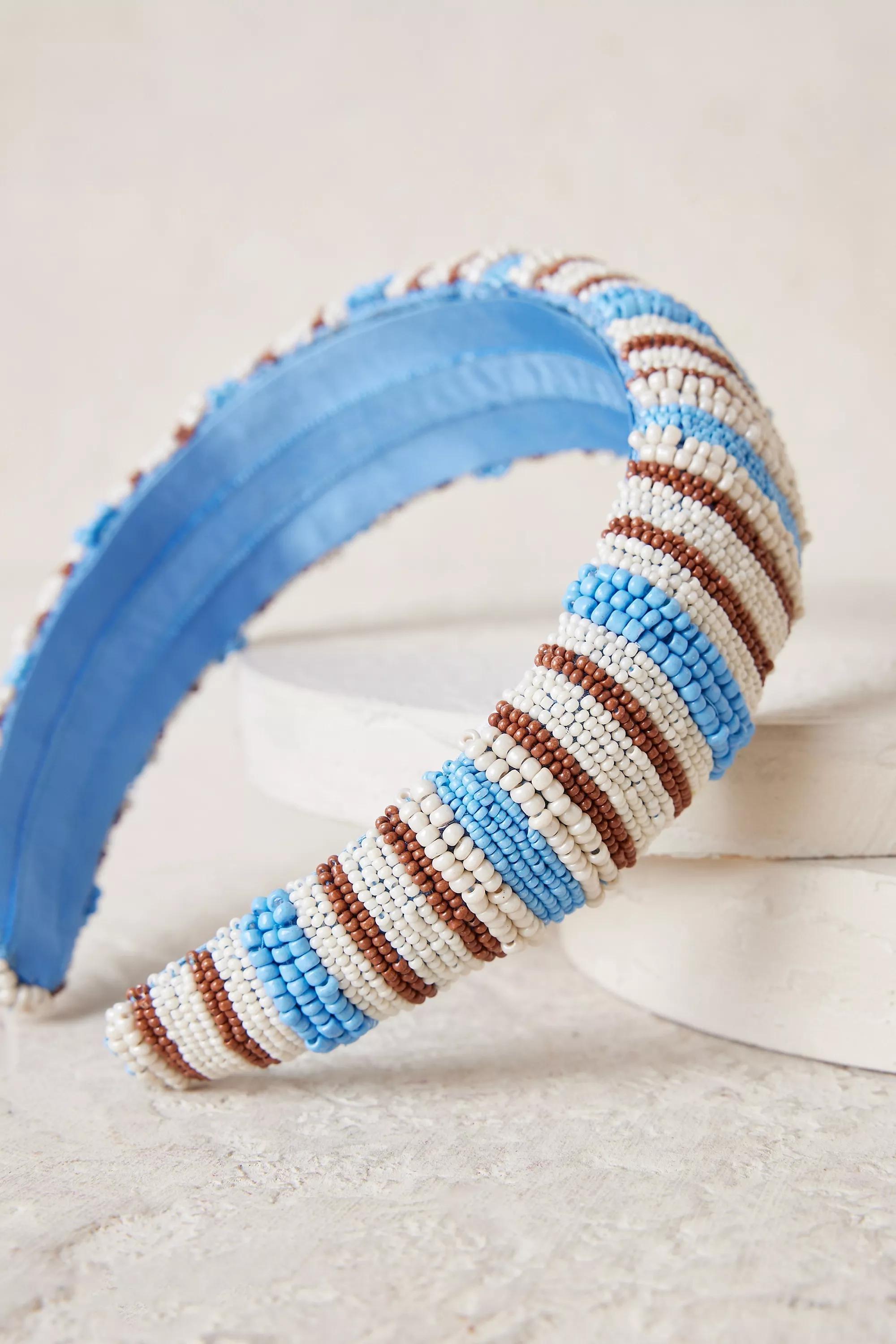 Becksondergaard Stripe Beaded Headband, Blue, , large image number 2