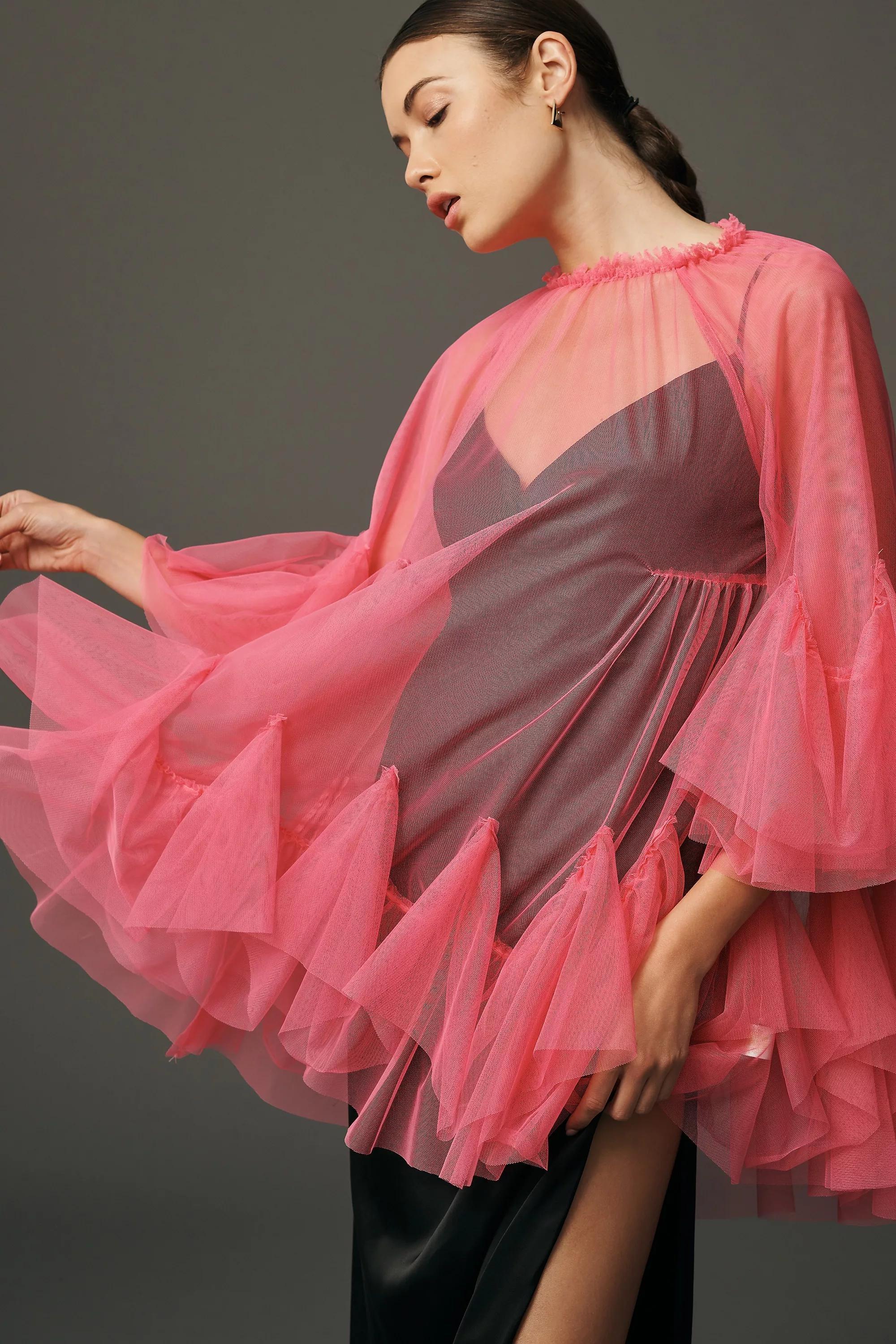 By Anthropologie Mini Tulle Layer, Pink, , large image number 0